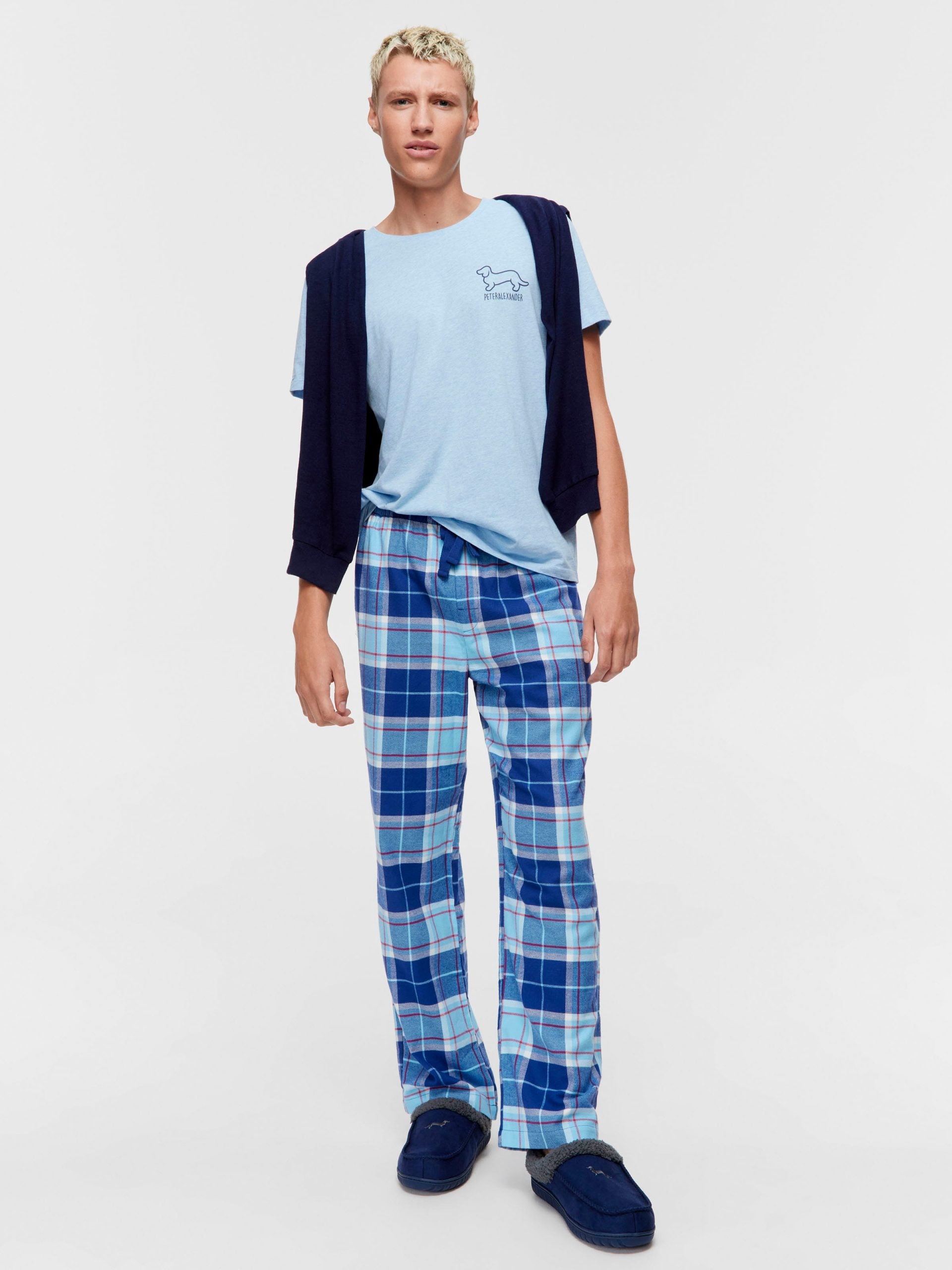 Blue Check Flannelette Pj Pant multi