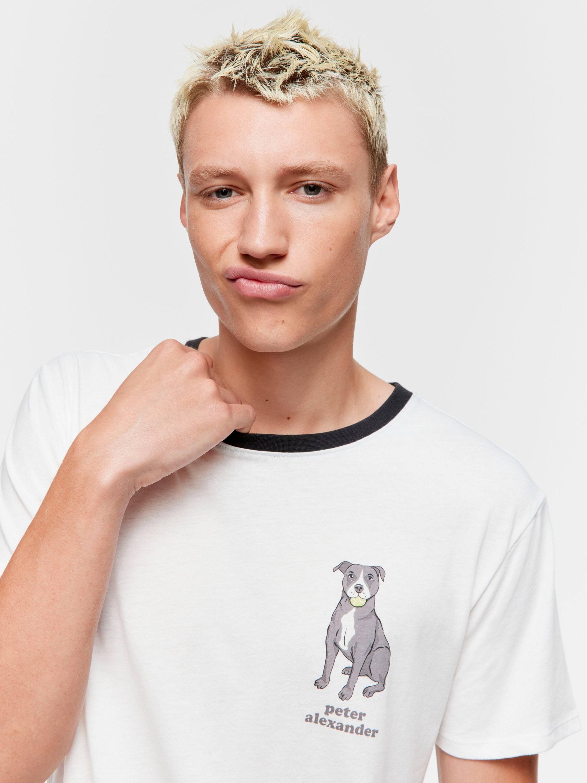 Staffy Tee white