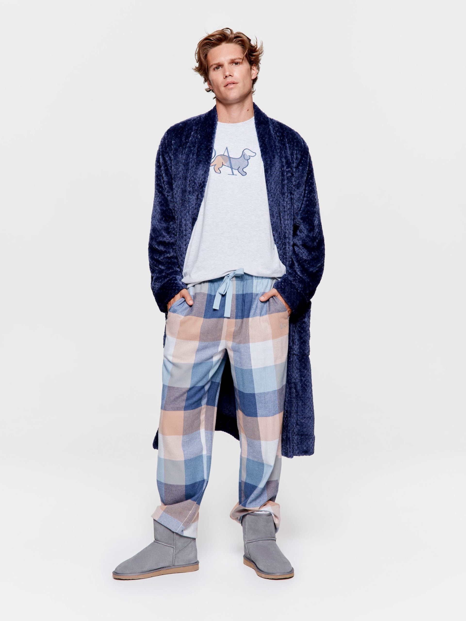 Navy Buffalo Flannelette Pj Pant multi