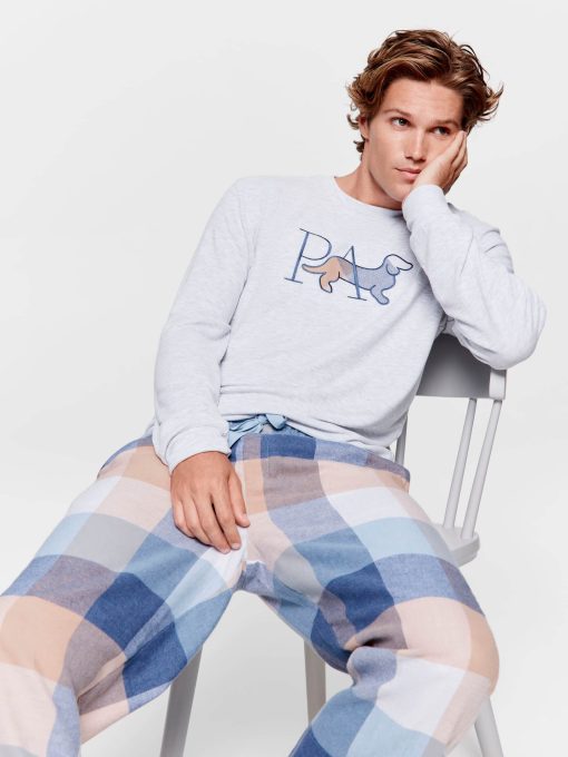 Navy Buffalo Flannelette Pj Pant multi