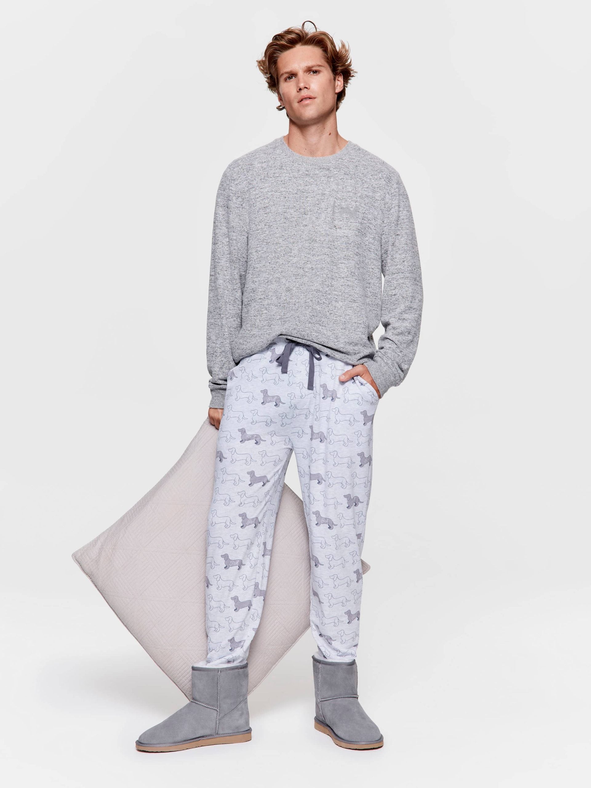 Grey Penny Logo Pj Pant greymarle