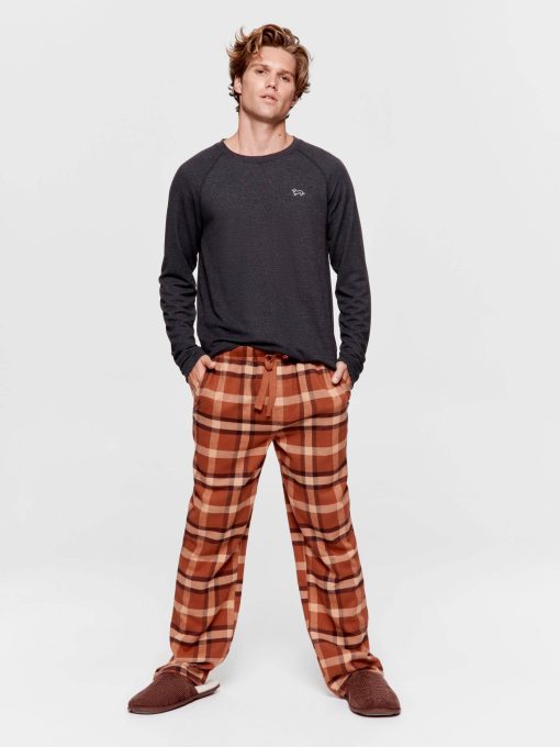 Brown Check Flannelette Pj Pant multi