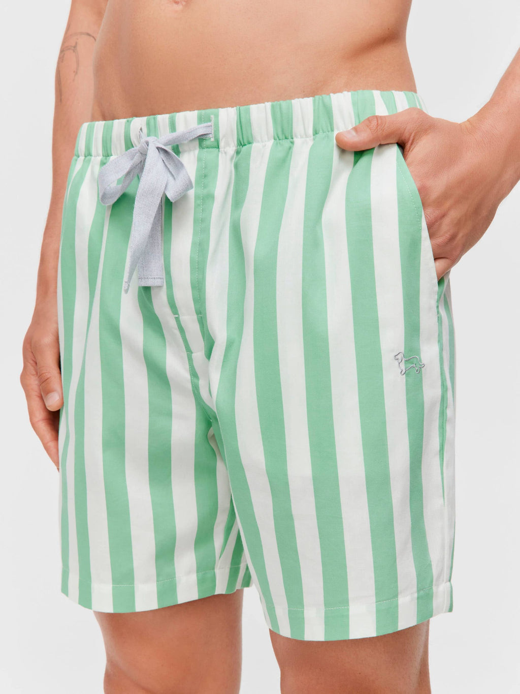 Green Stripe Mid Short green