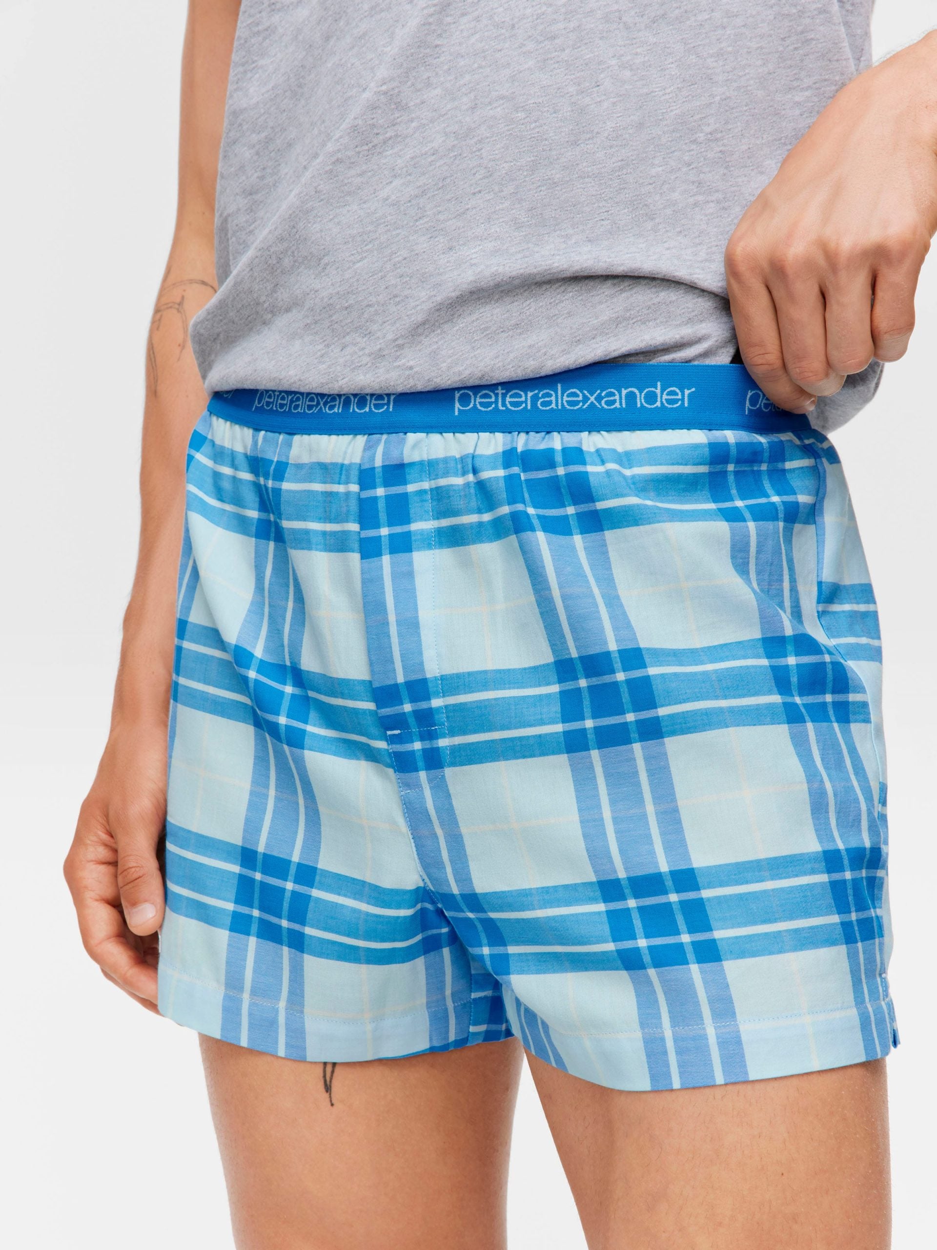 Blue Windowpane Boxer Short multi