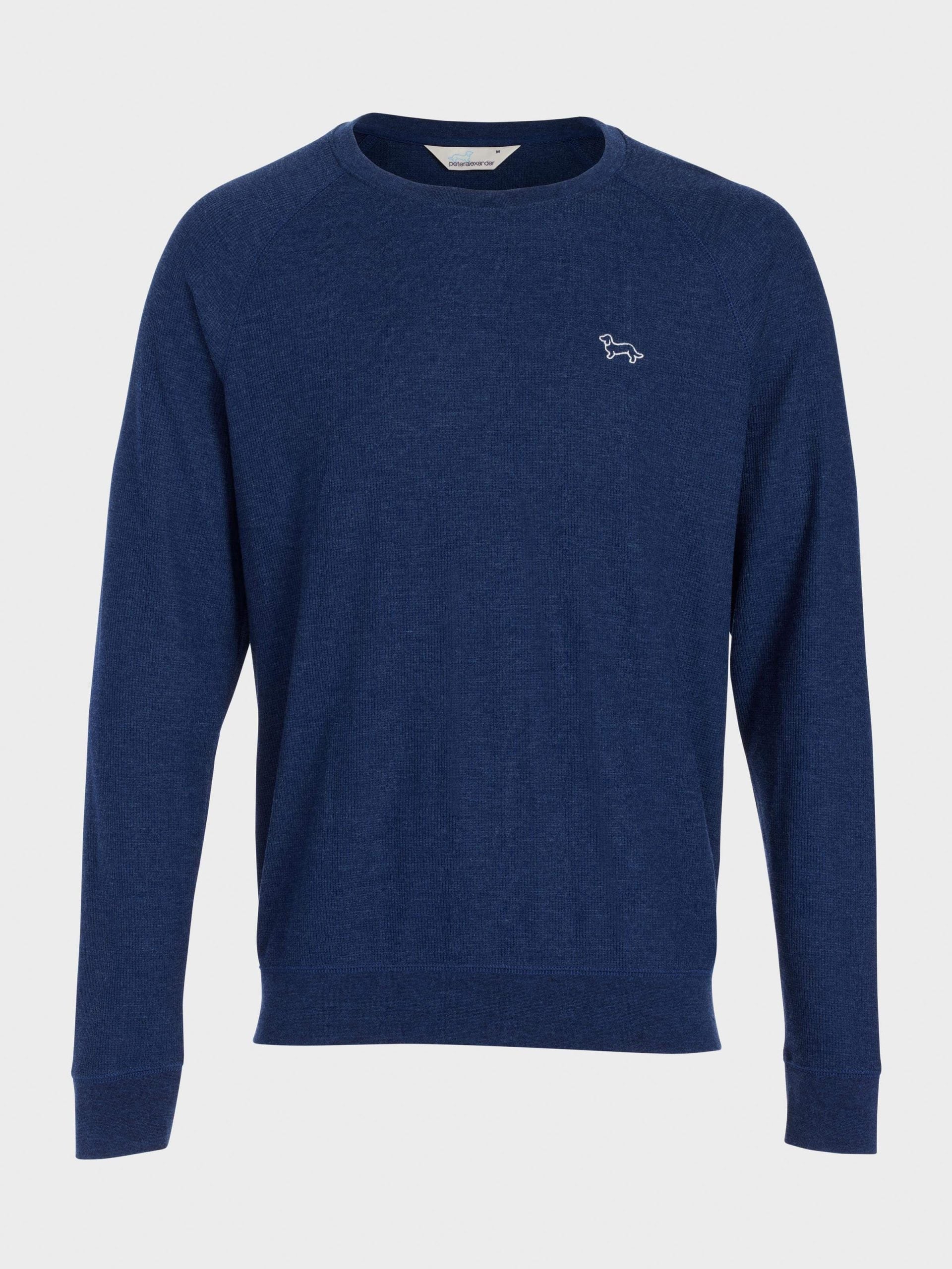 Navy Waffle Long Sleeve Top navy