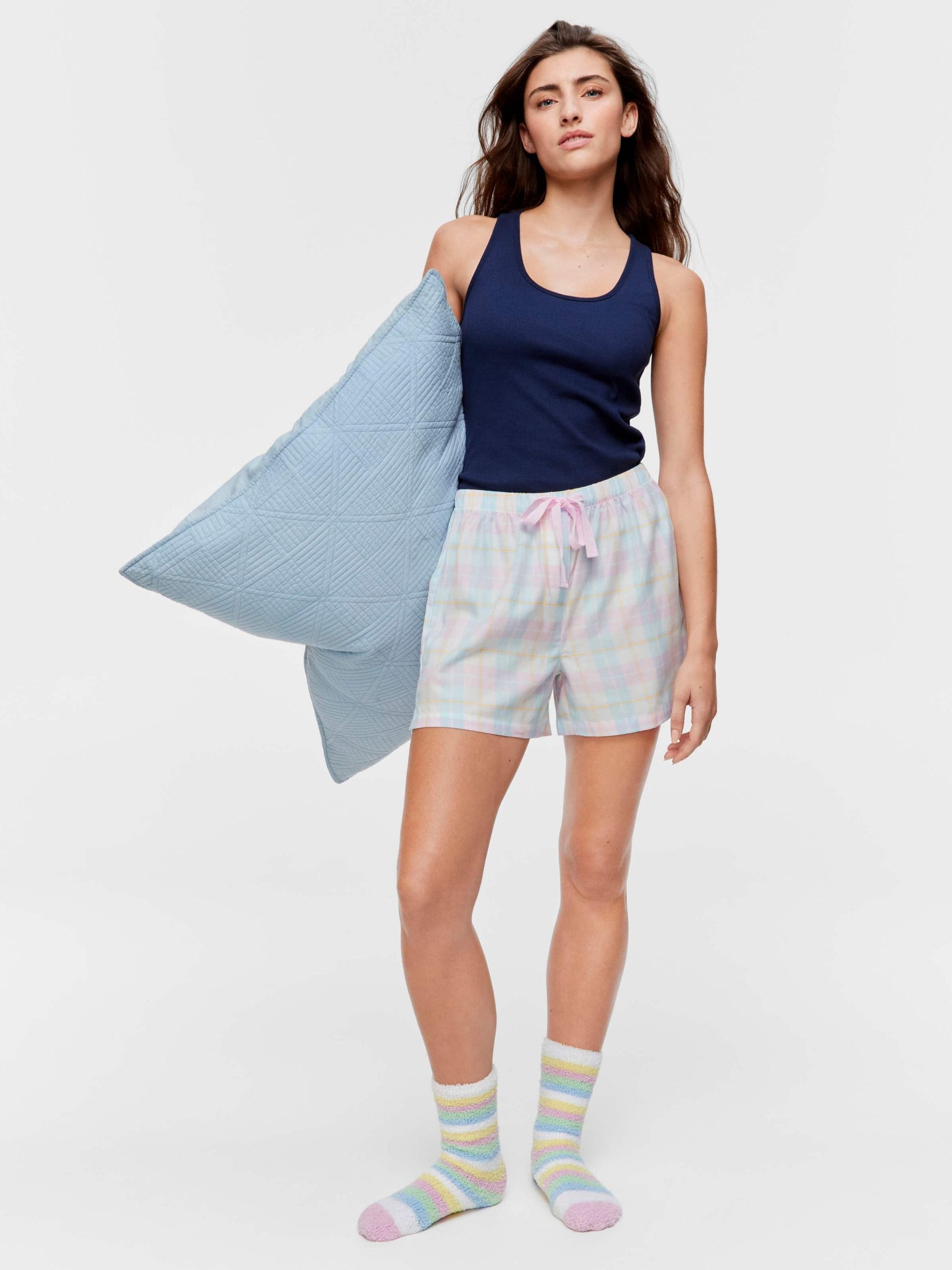 Pastel Check Mid Short multi