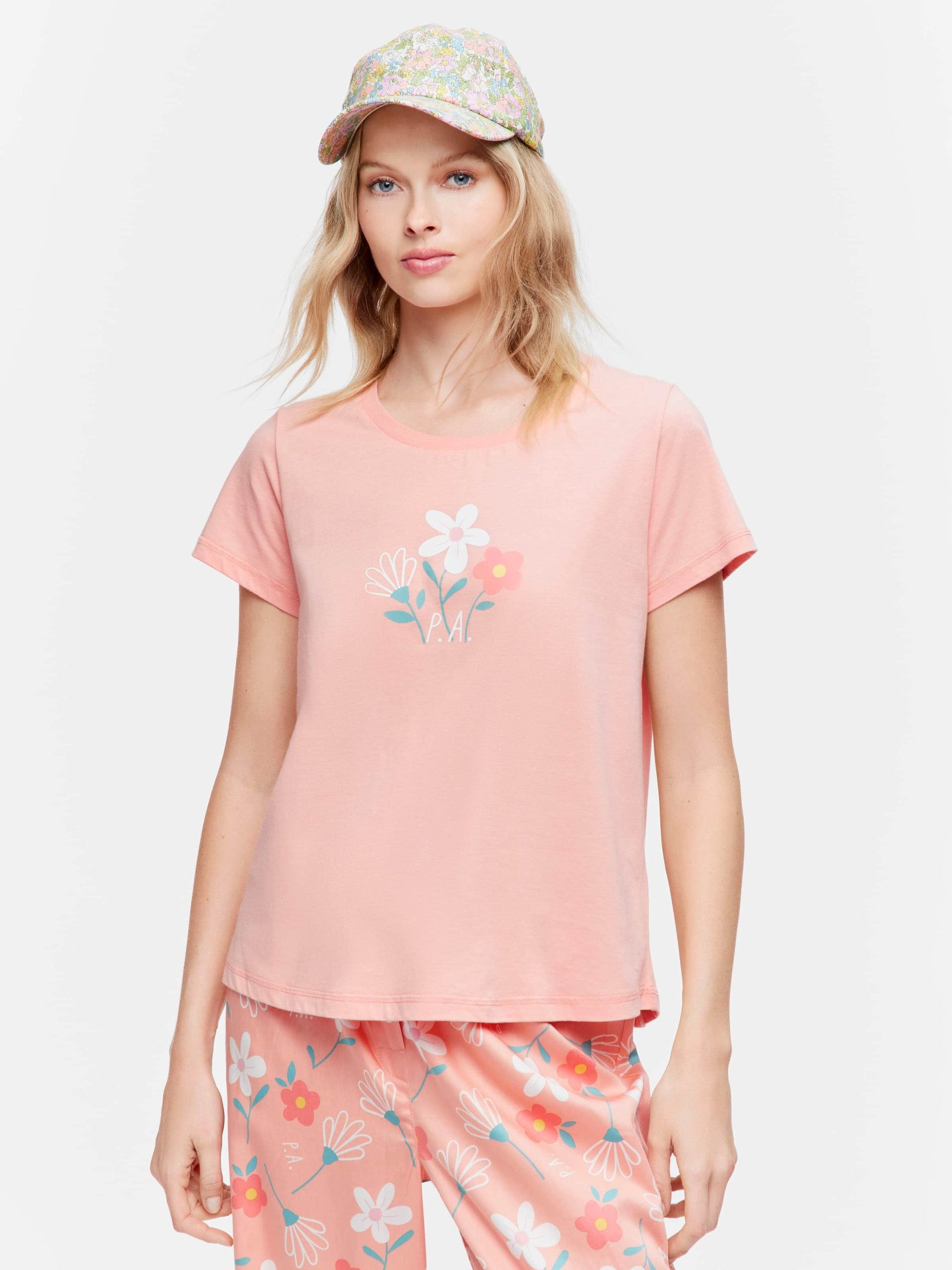 Floral Tee & Pants Pj Set multi