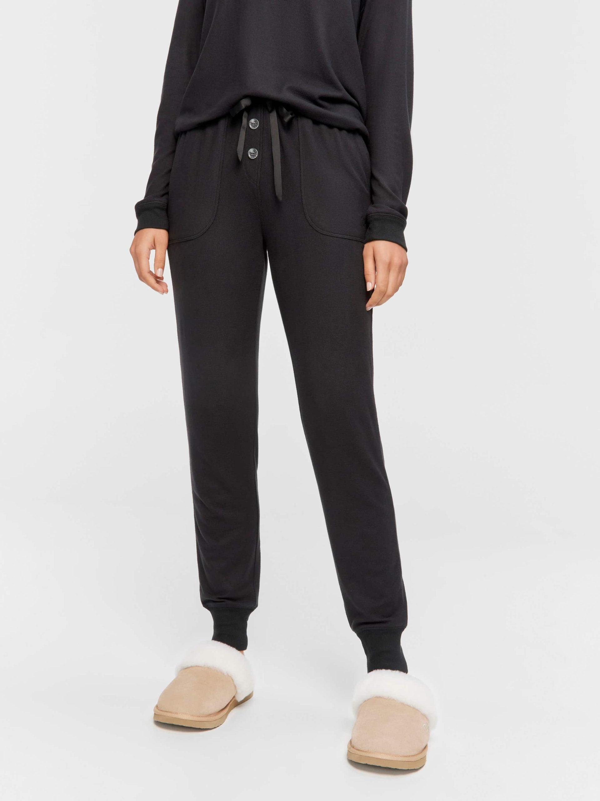 Black Plush Easy Pj Pant black