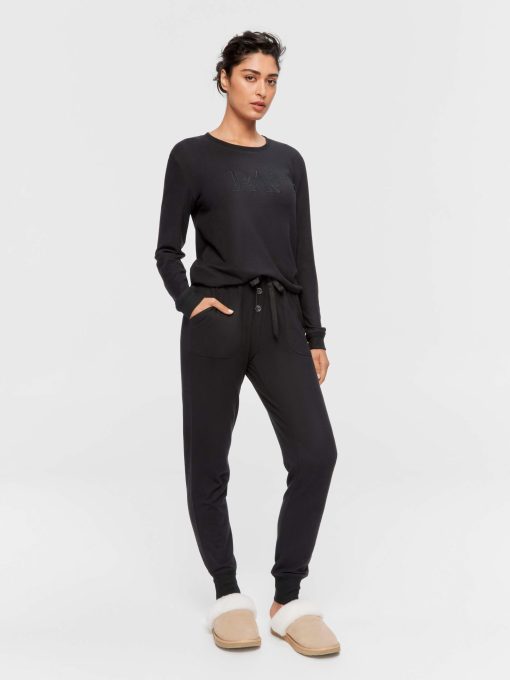 Black Plush Easy Pj Pant black