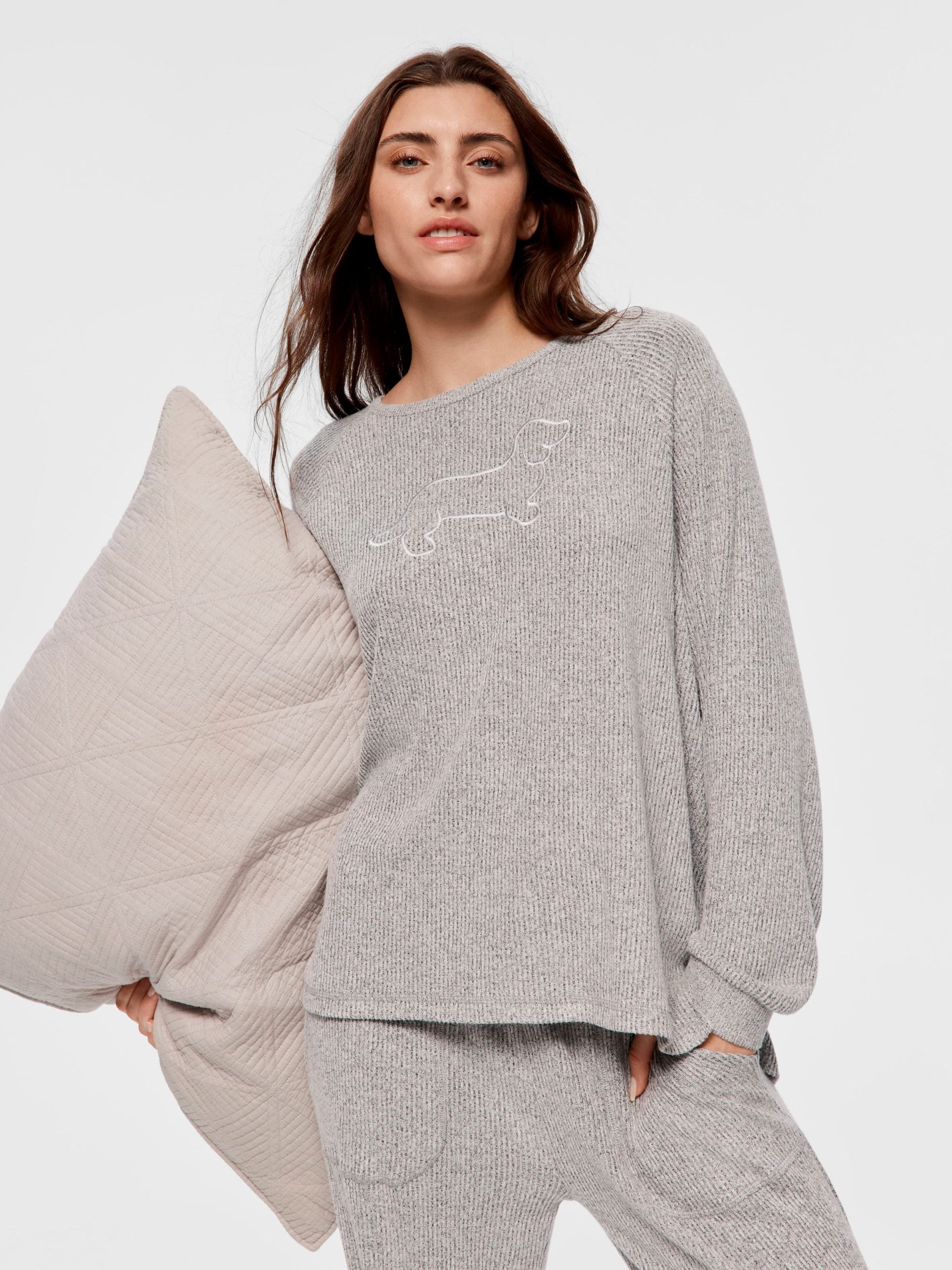 Brushed Rib Sweater greymarle