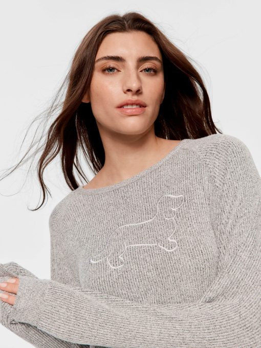 Brushed Rib Sweater greymarle