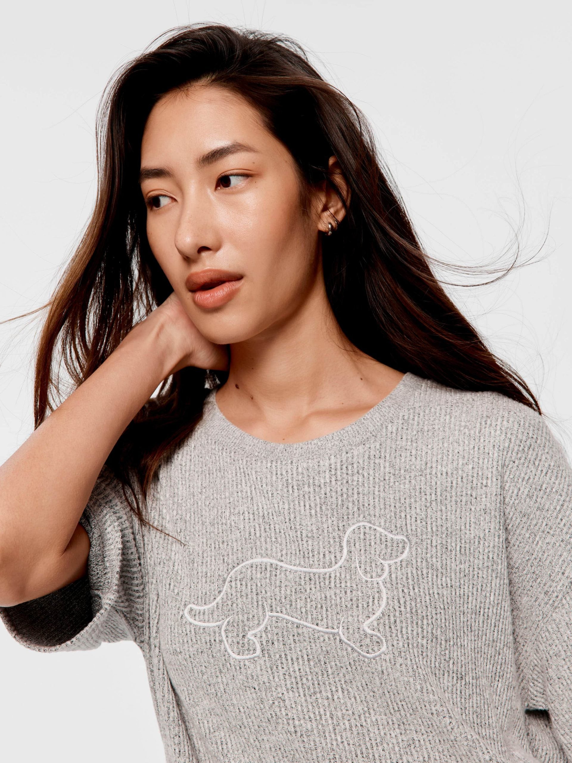 Brushed Rib Tee greymarle