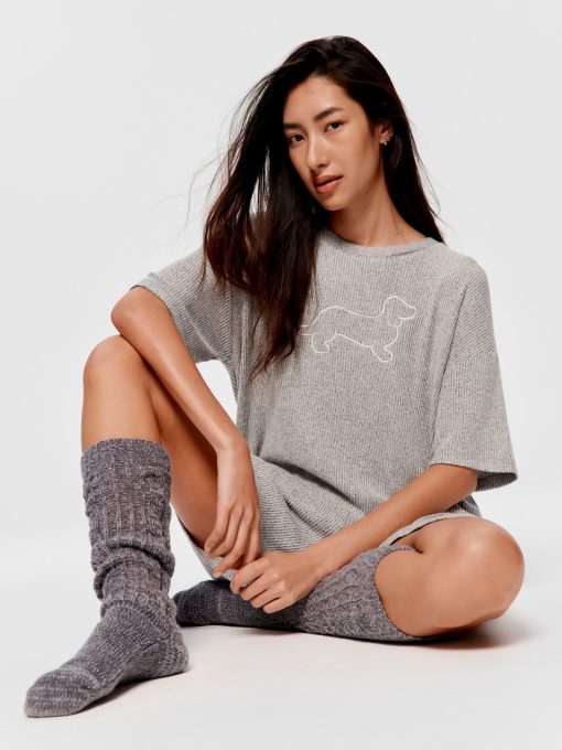 Brushed Rib Tee greymarle