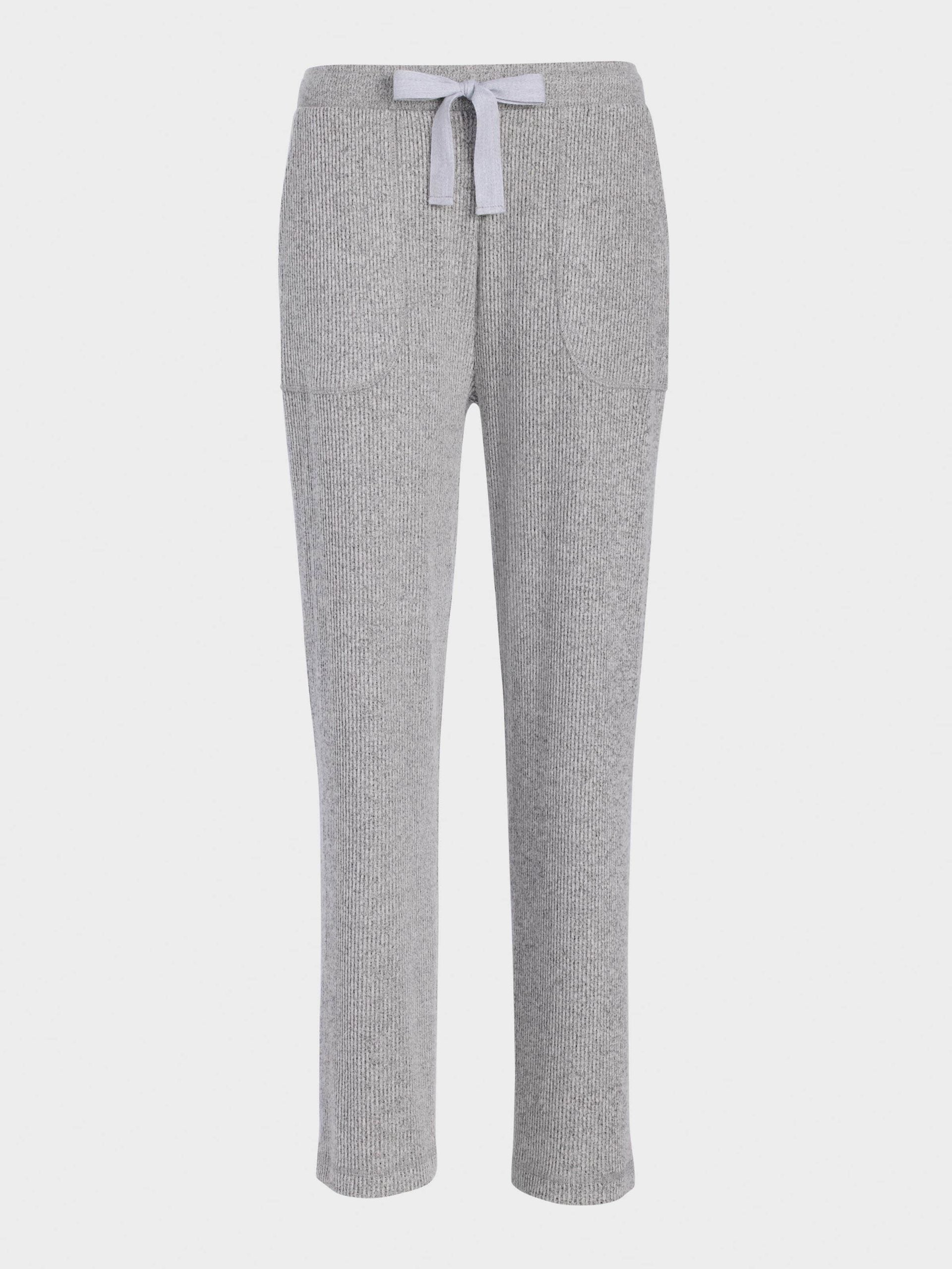Brushed Rib Straight Leg Pj Pant greymarle