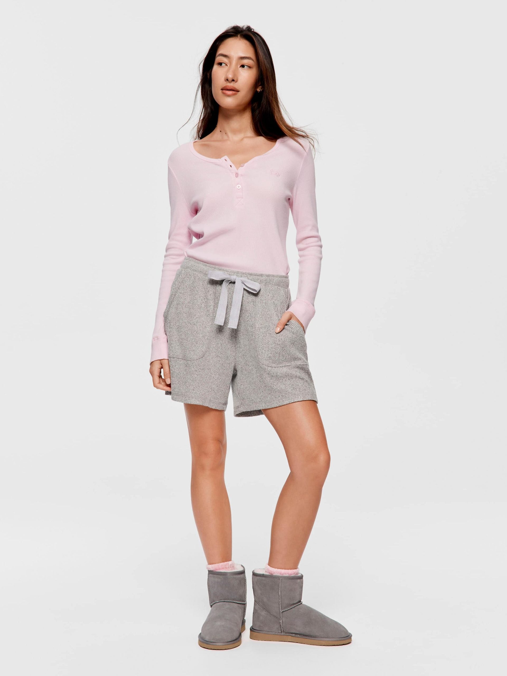 Brushed Rib Long Short greymarle