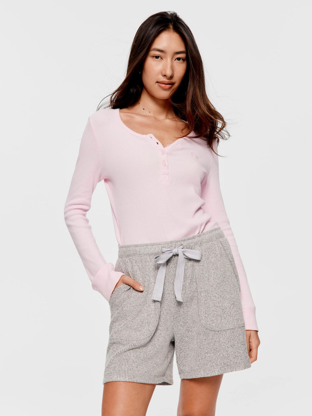 Brushed Rib Long Short greymarle
