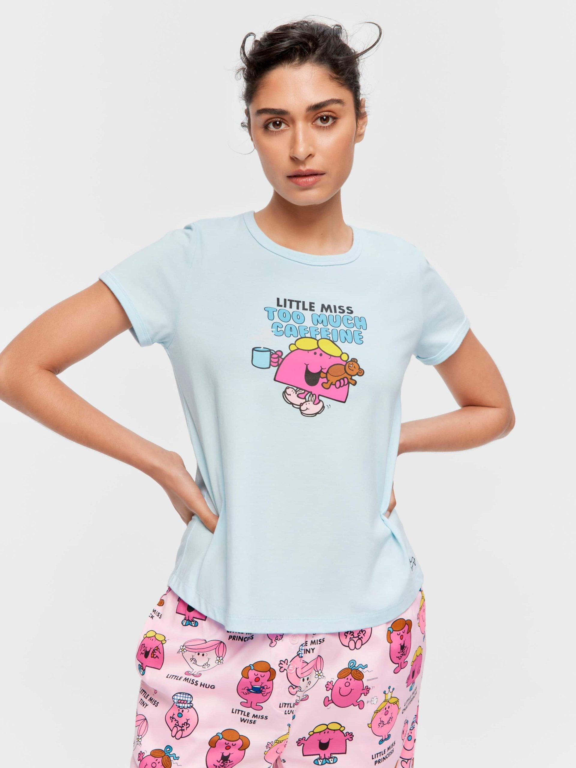 Little Miss Caffeine Tee paleblue