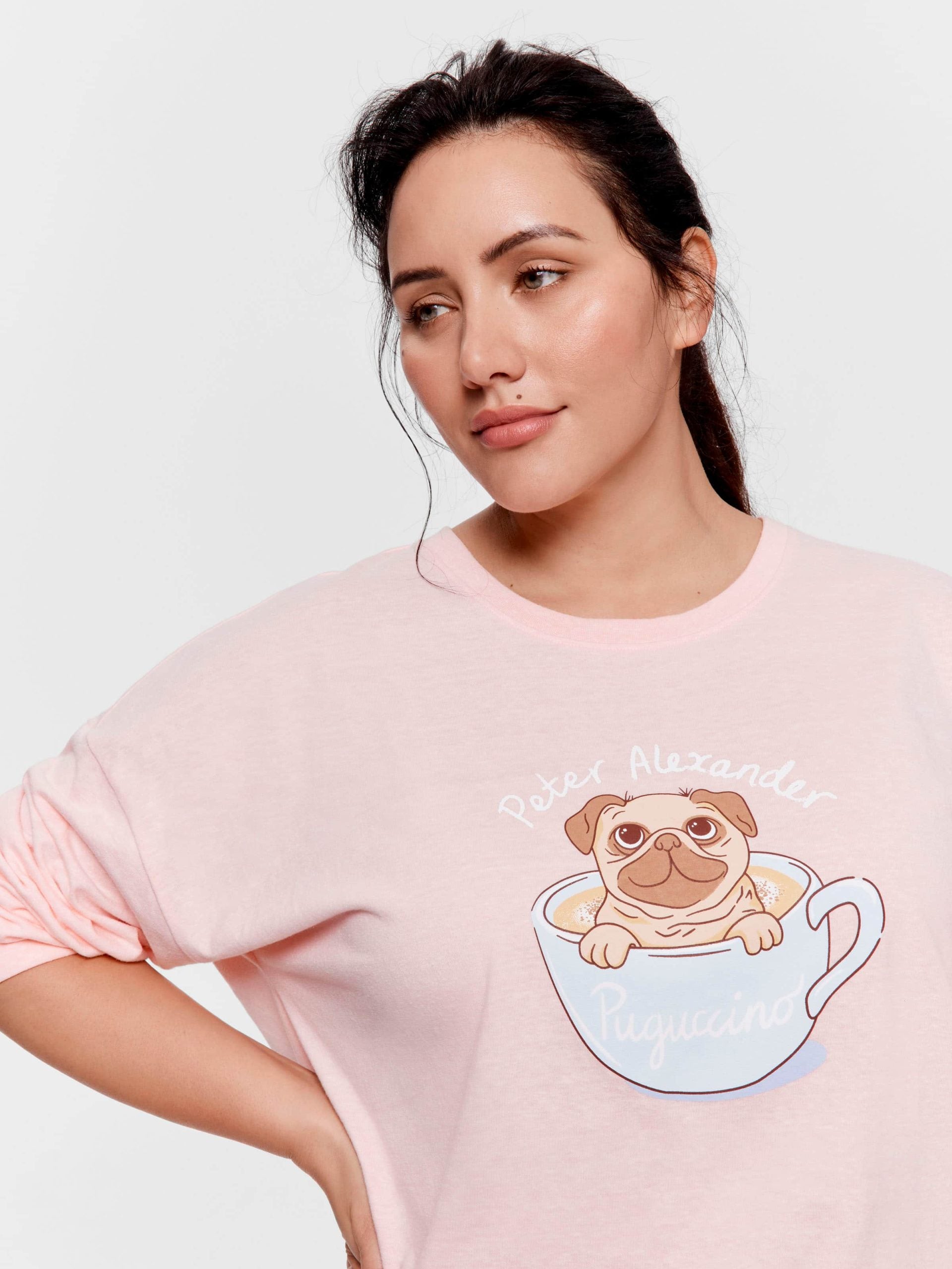 P.A. Plus Pug In A Mug Long Pj Set Multi