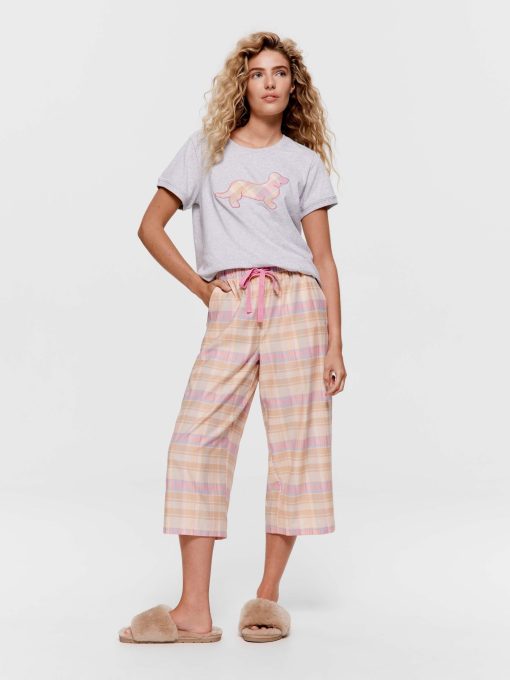 Toffee Check 3/4 Pj Pant multi