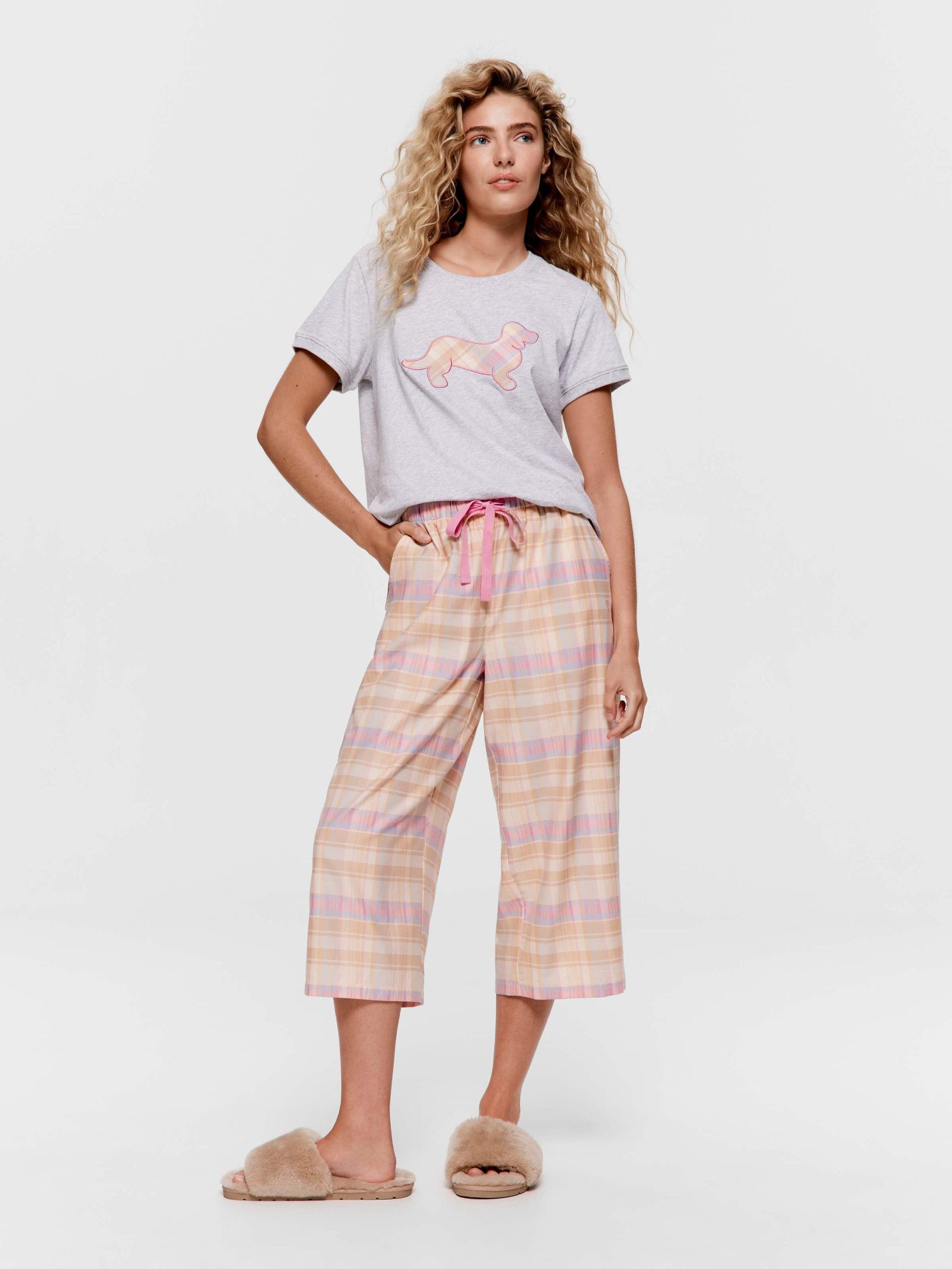 Toffee Check 3/4 Pj Pant multi
