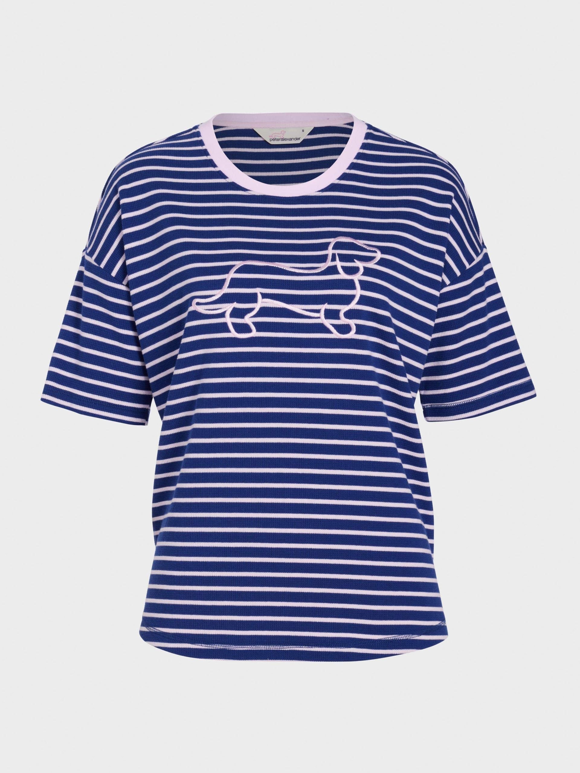 Navy Waffle Stripe Tee multi
