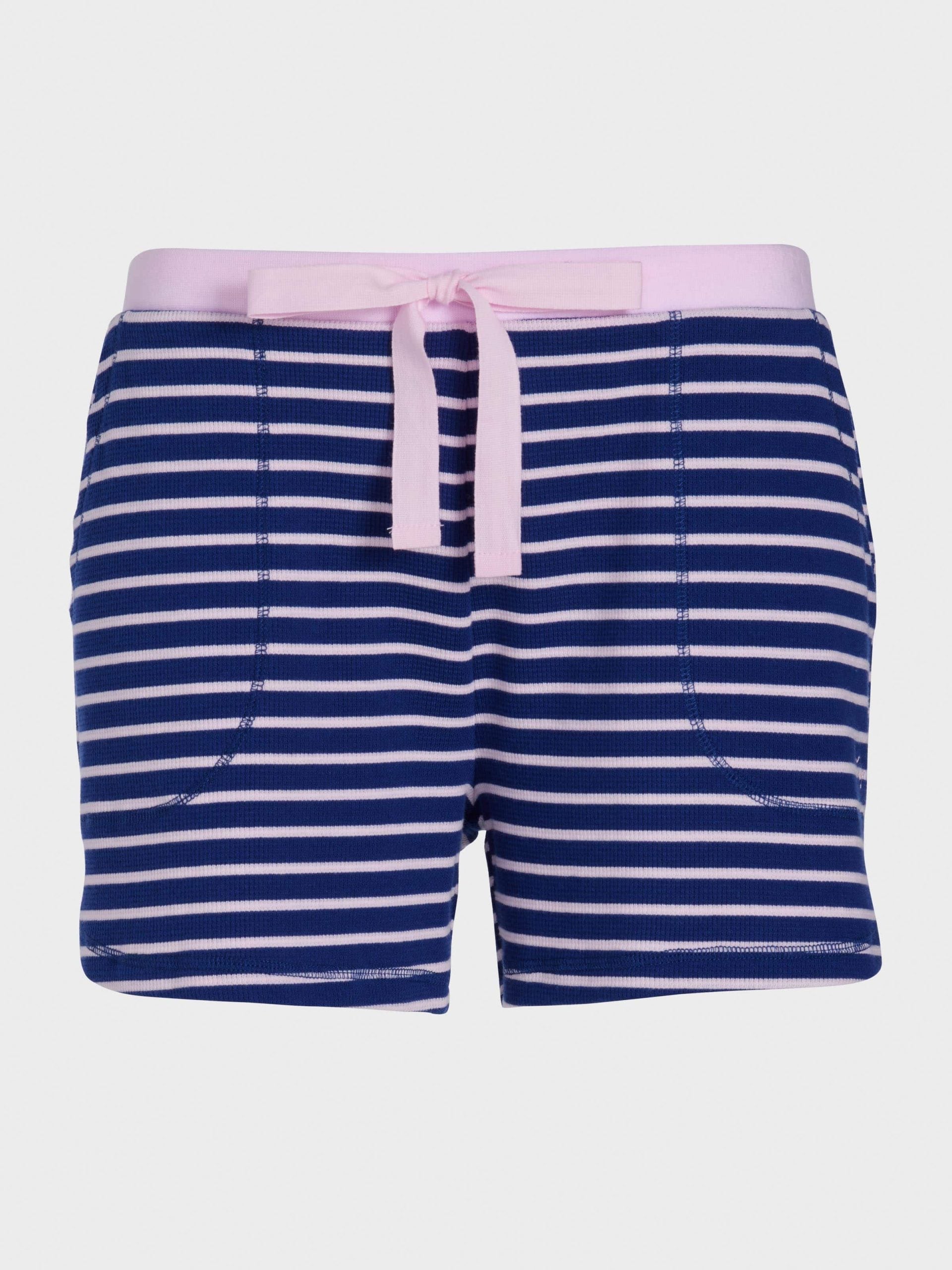 Navy Waffle Stripe Mid Short multi