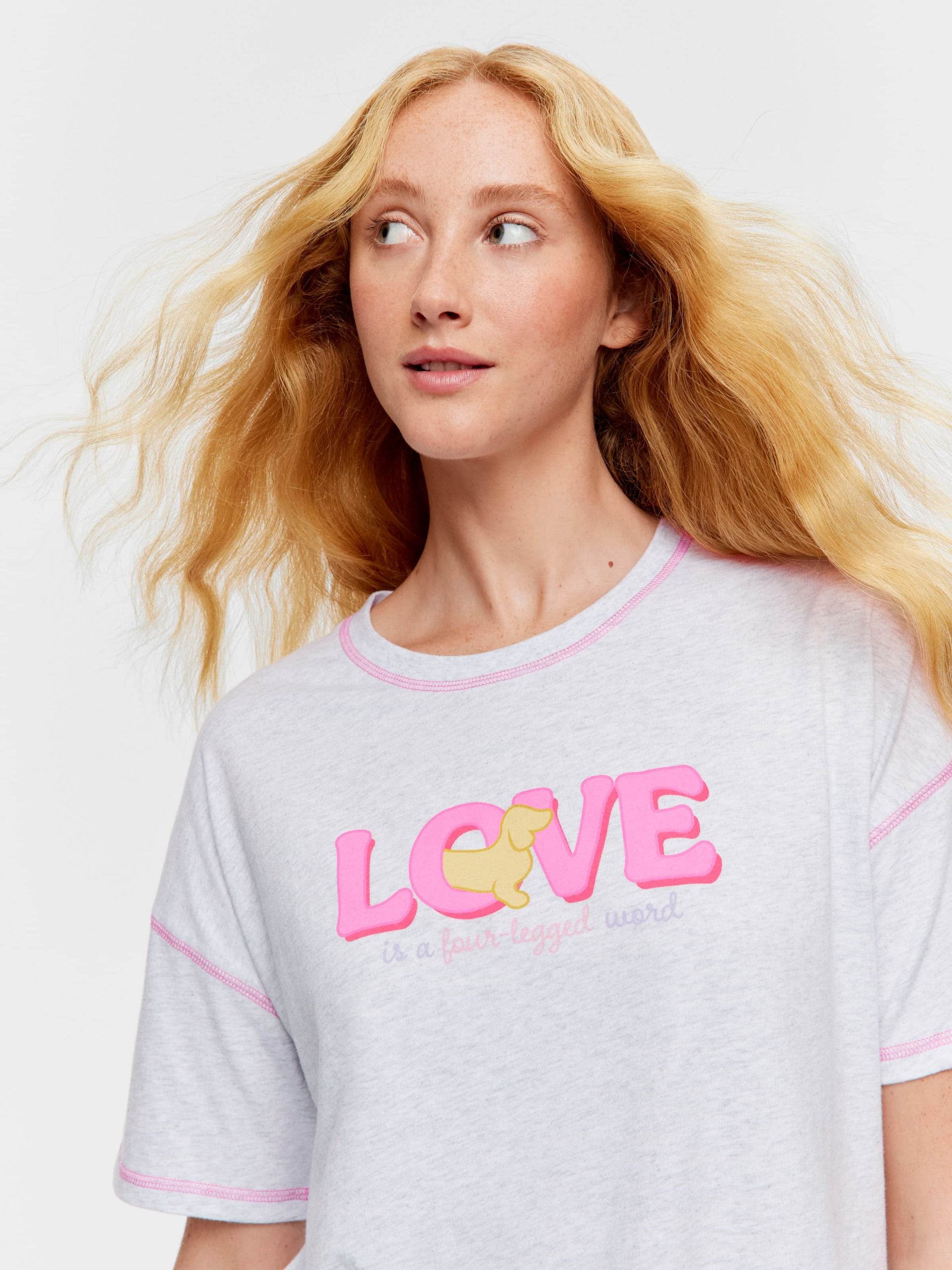 Love Is A 4 Legged Word Tee ltgrey