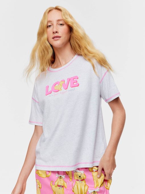 Love Is A 4 Legged Word Tee ltgrey