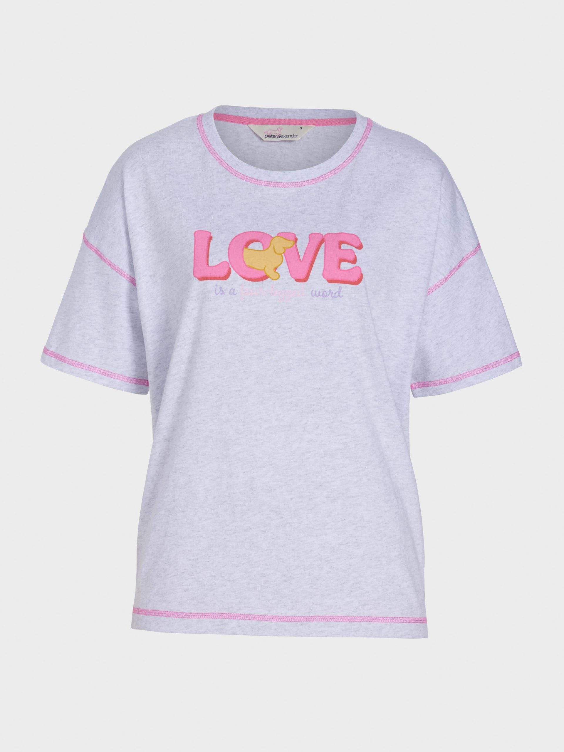 Love Is A 4 Legged Word Tee ltgrey