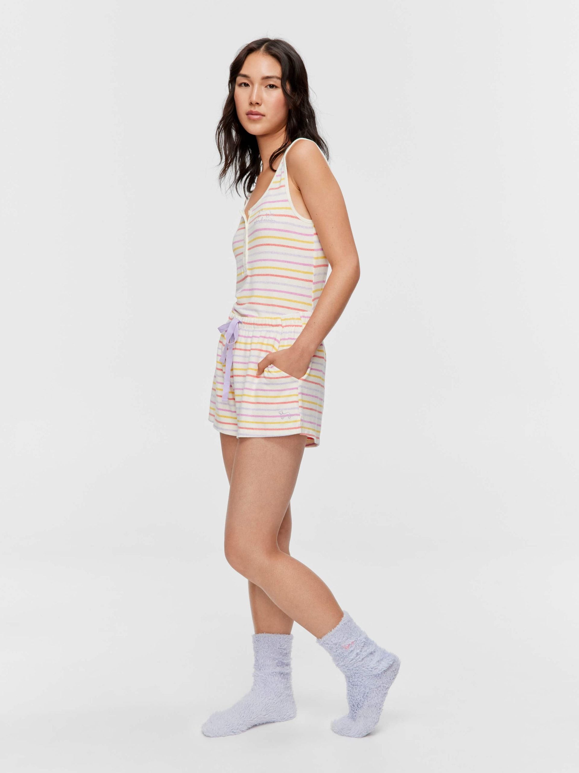 Fuzzy Stripe Mini Short multi
