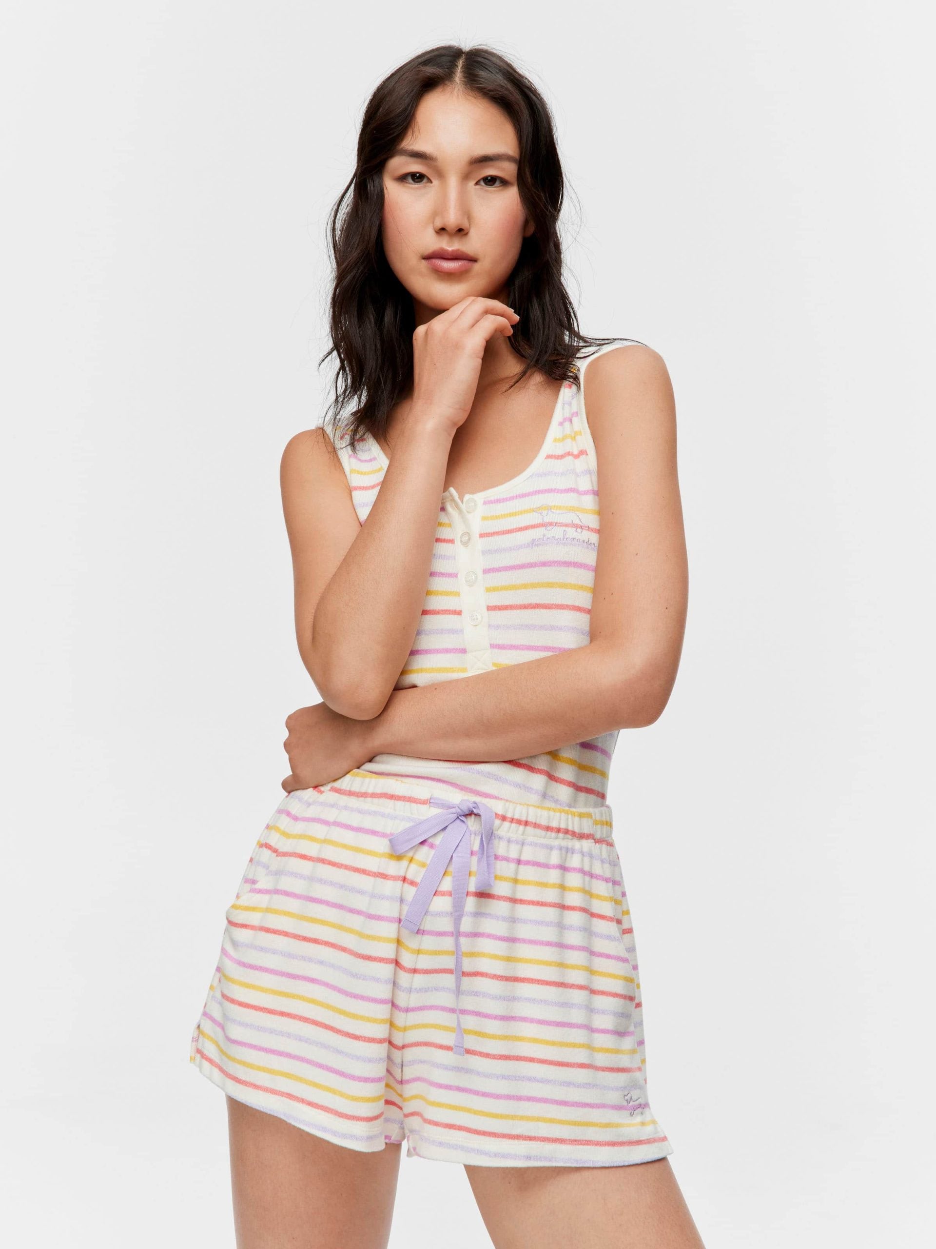 Fuzzy Stripe Mini Short multi