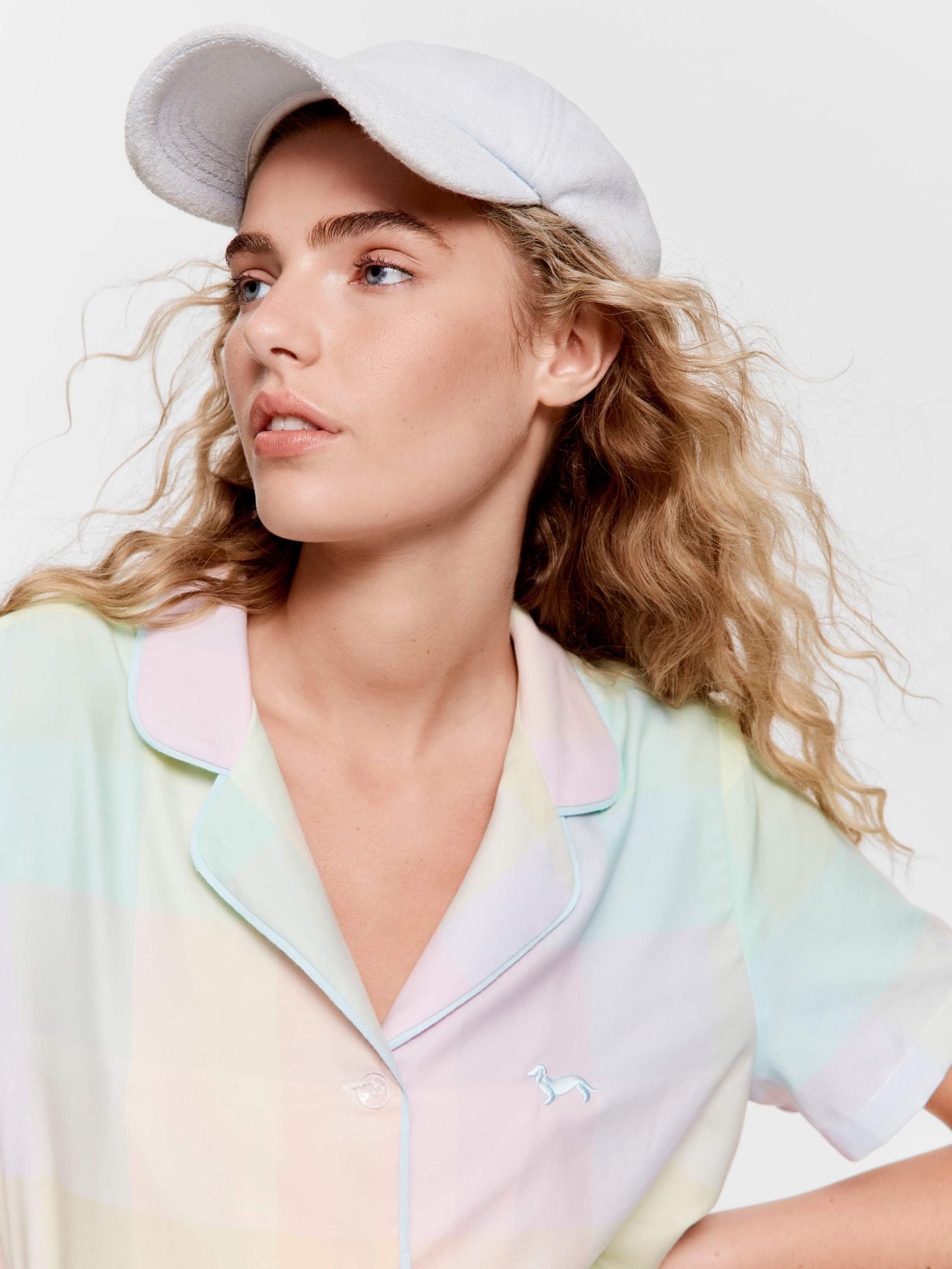 Rainbow Check Short Sleeve & Pant Pj Set multi