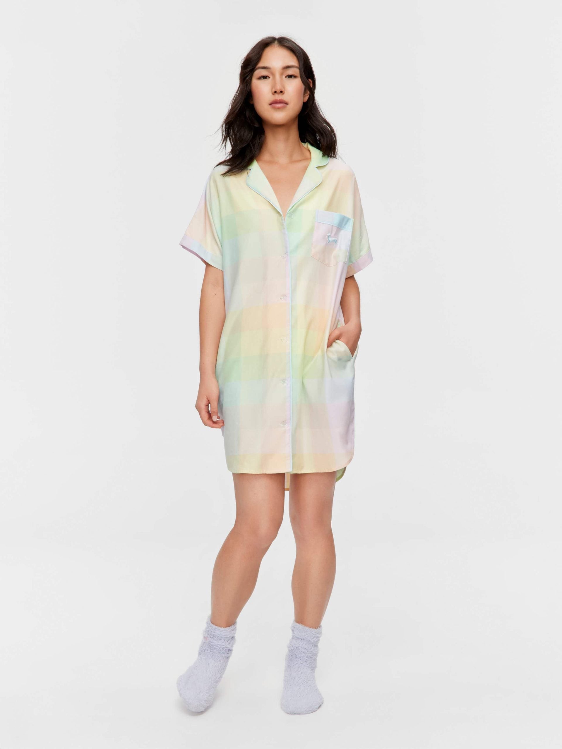 Rainbow Check Nightshirt multi