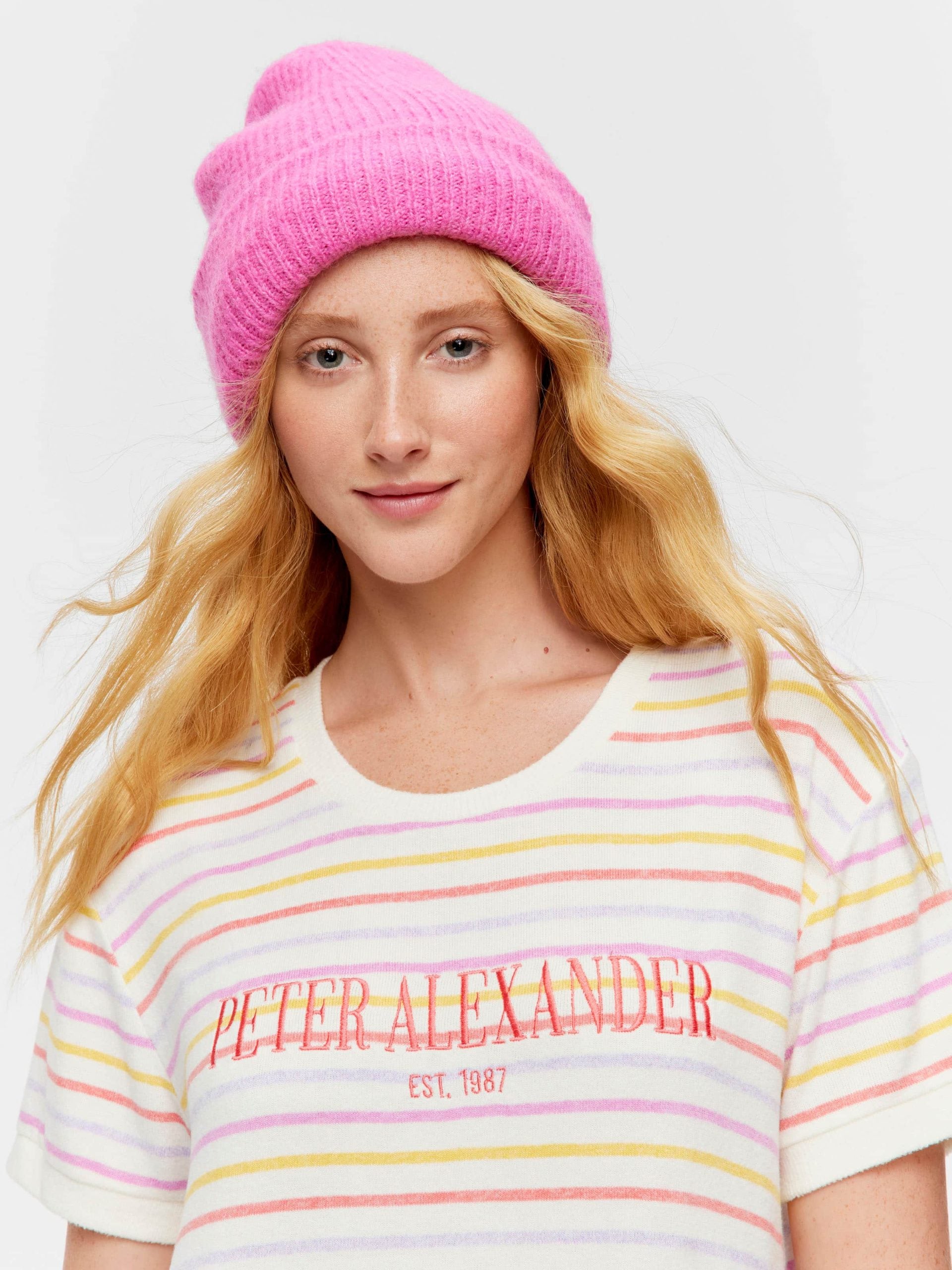 Fuzzy Colourful Stripe Sleep Tee multi