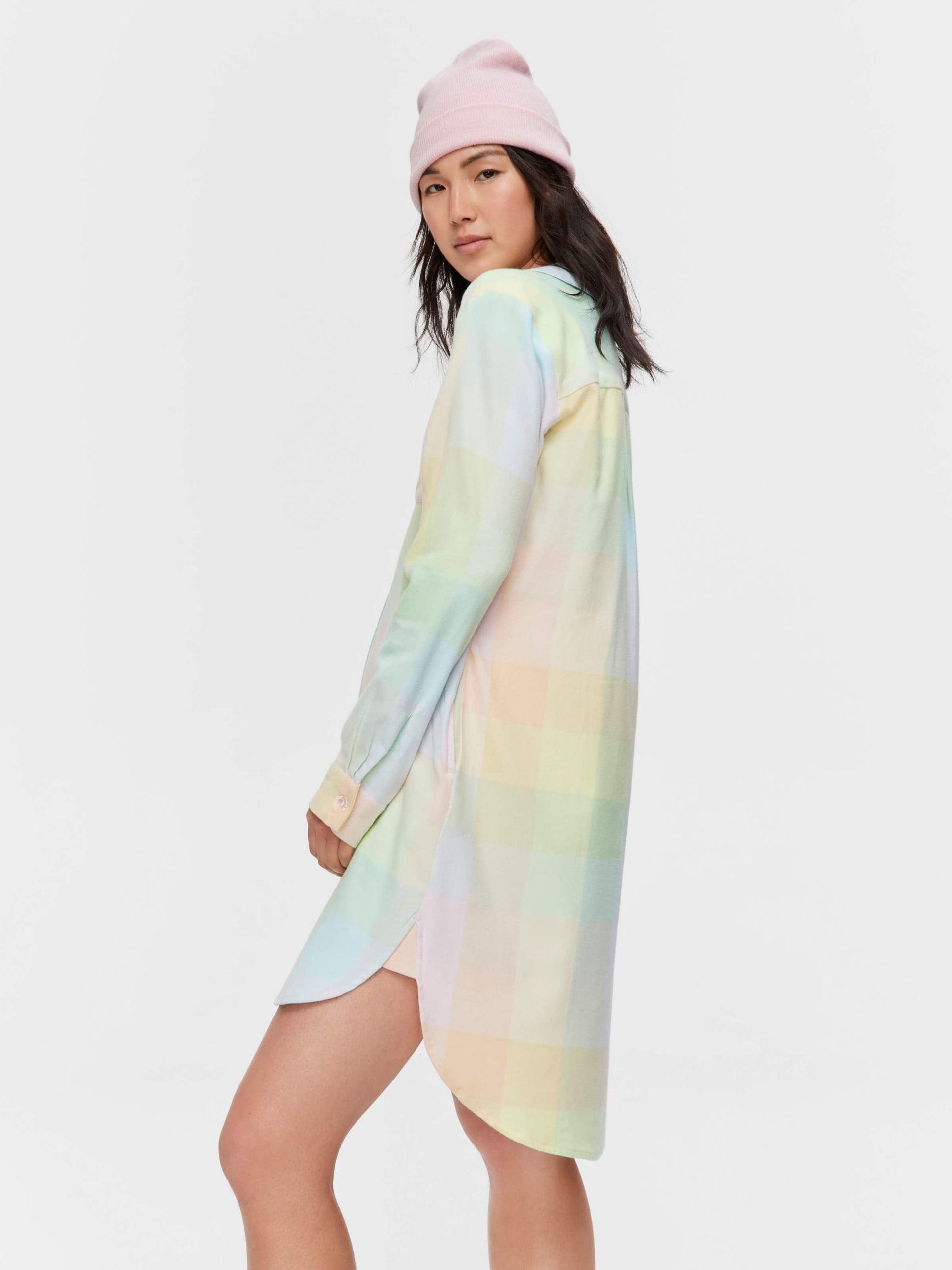 Rainbow Check Flannelette Nightshirt multi