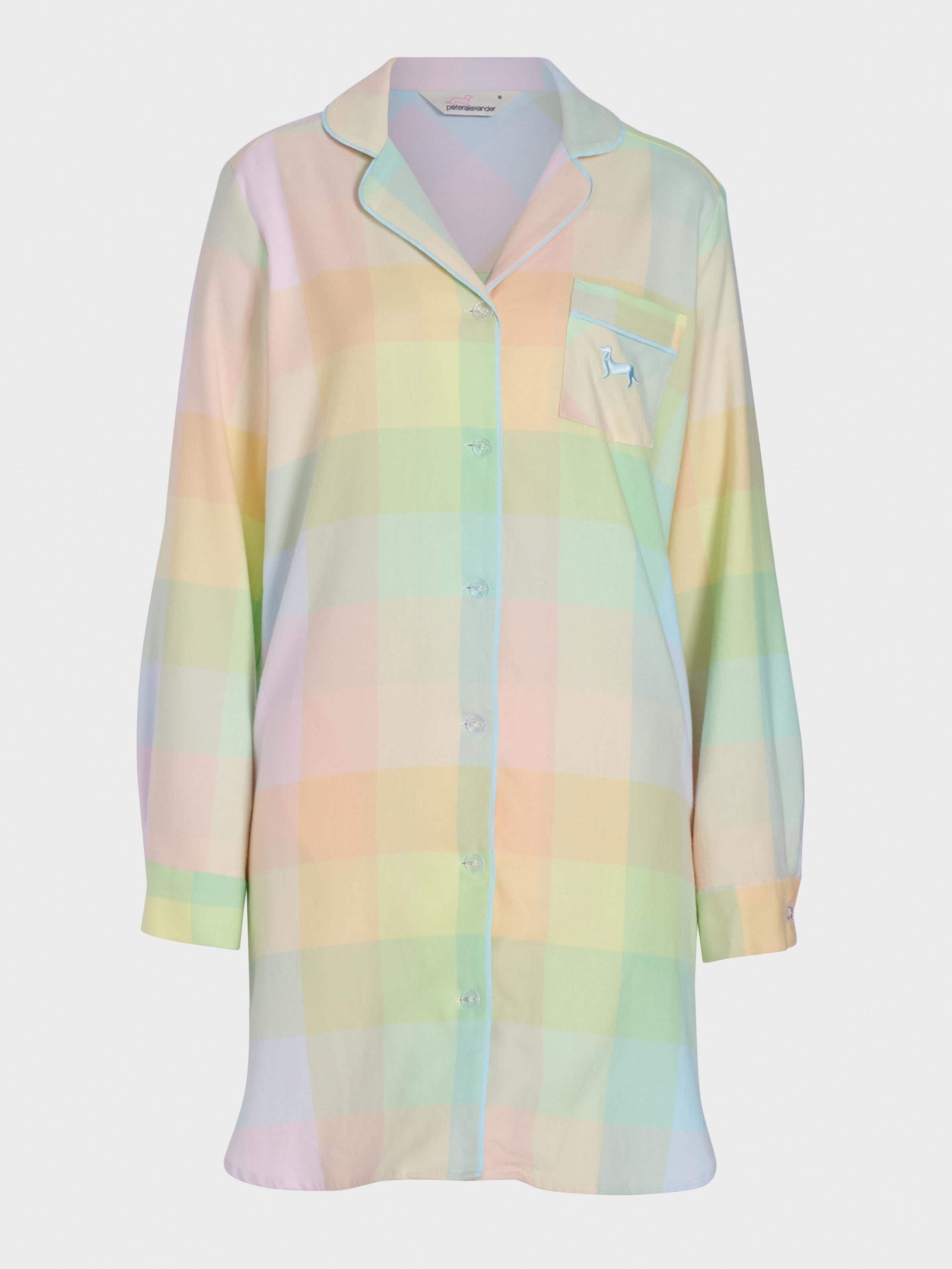 Rainbow Check Flannelette Nightshirt multi