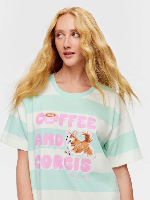 Coffee & Corgis Sleep Tee multi