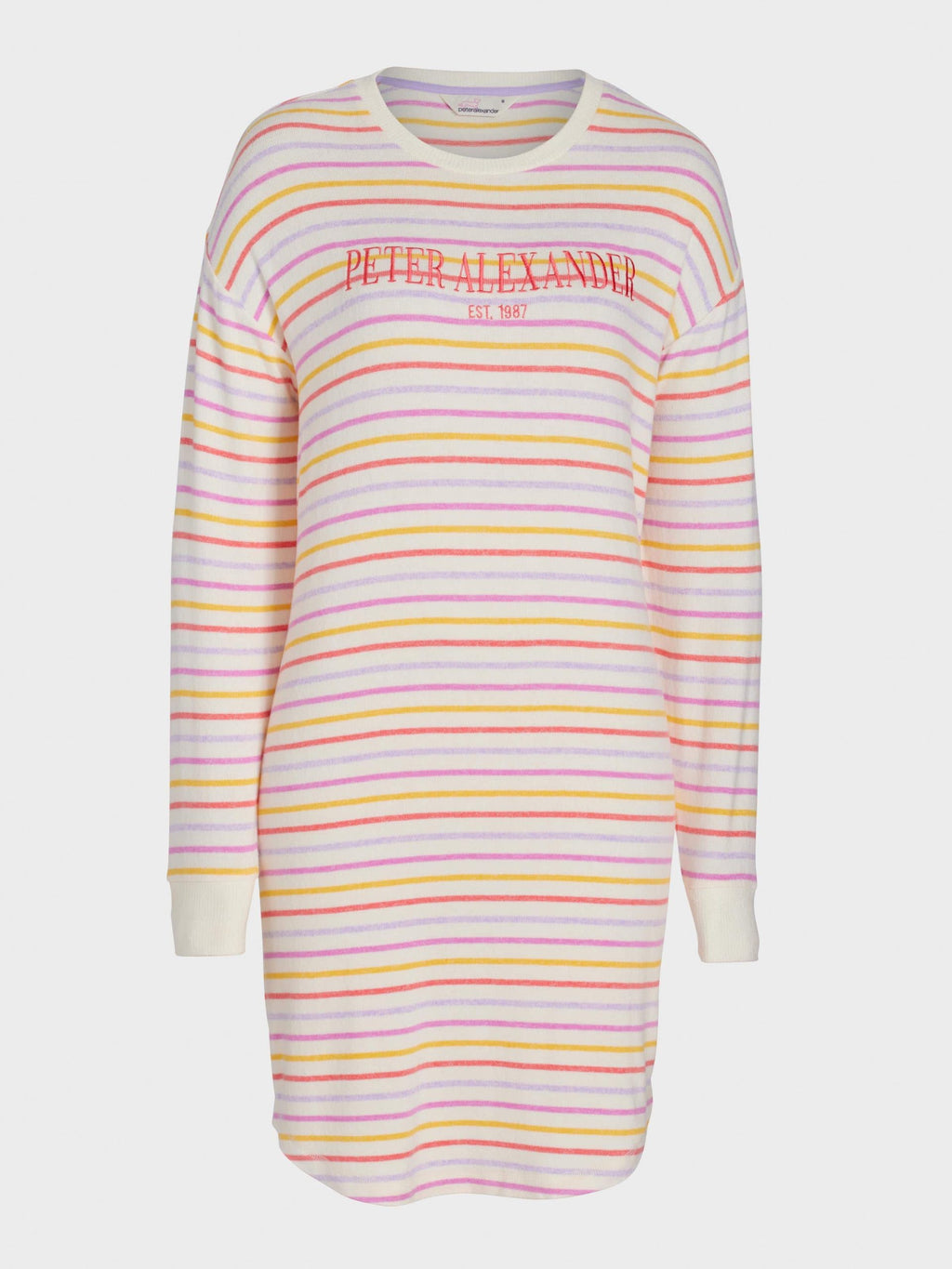Fuzzy Colourful Stripe Long Sleeve Nightie multi