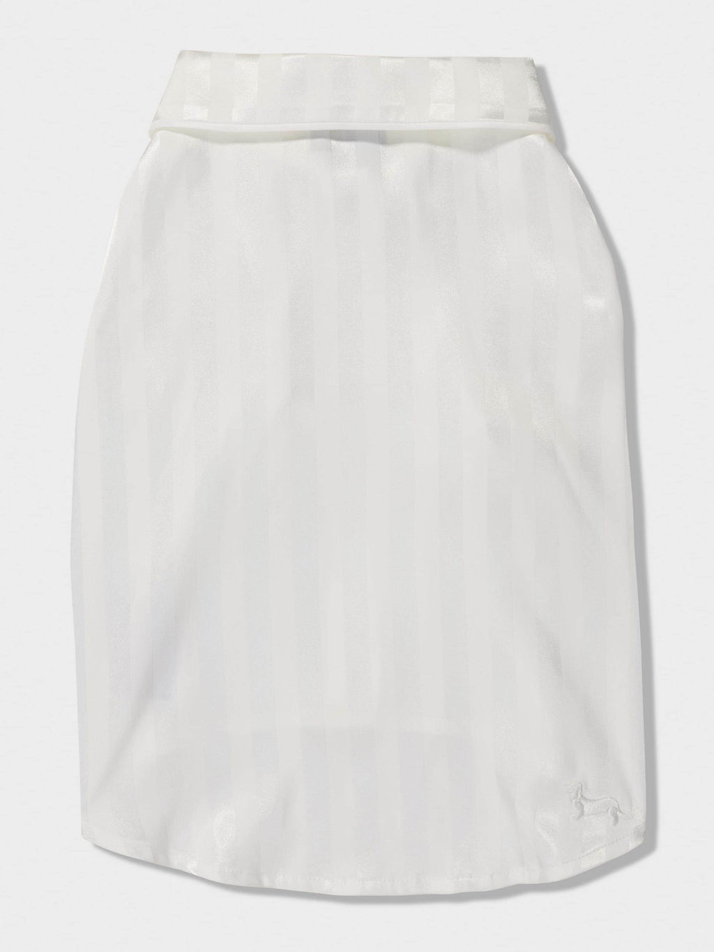 White Stripe Satin Doggie Shirt White