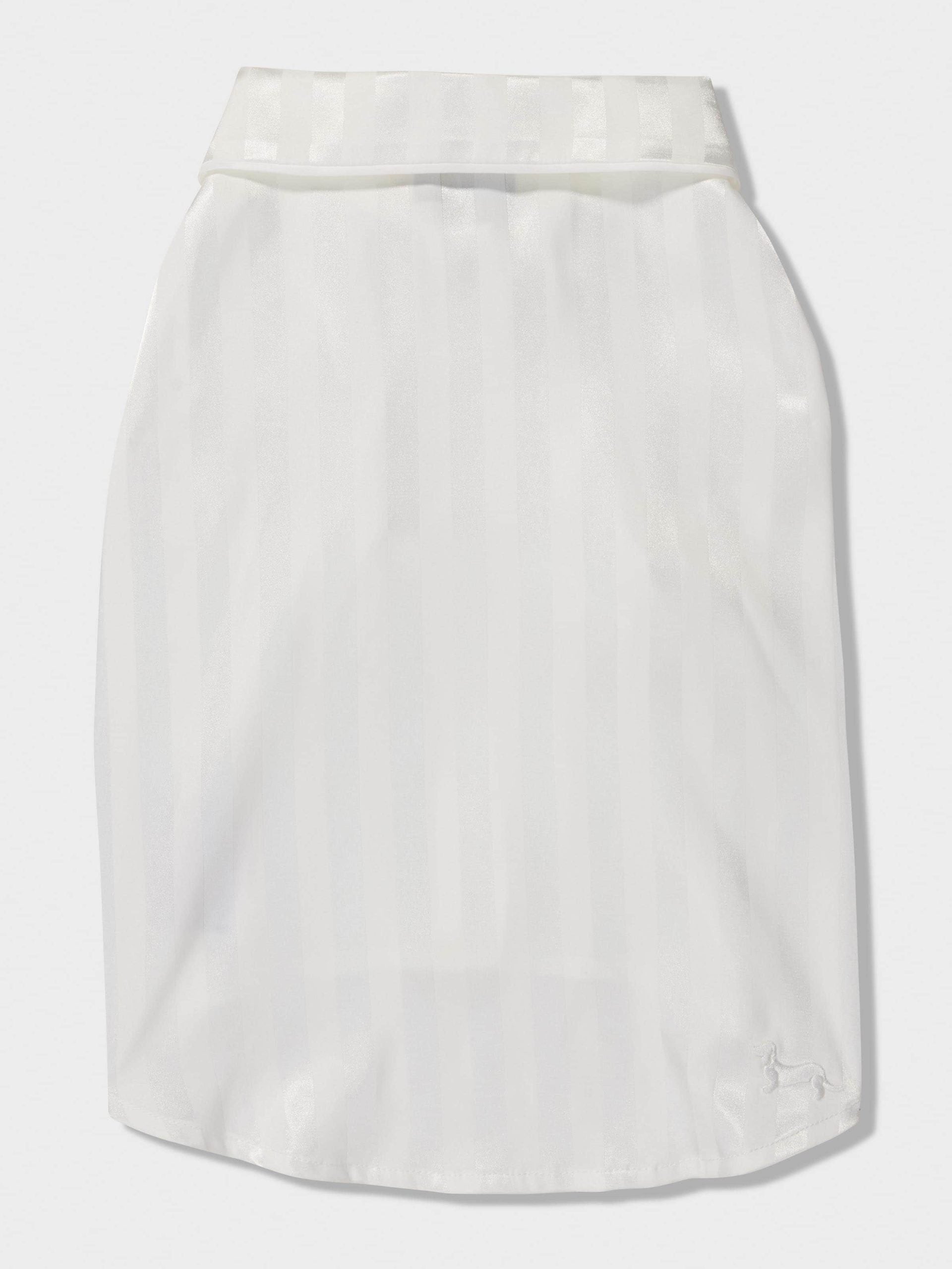White Stripe Satin Doggie Shirt White