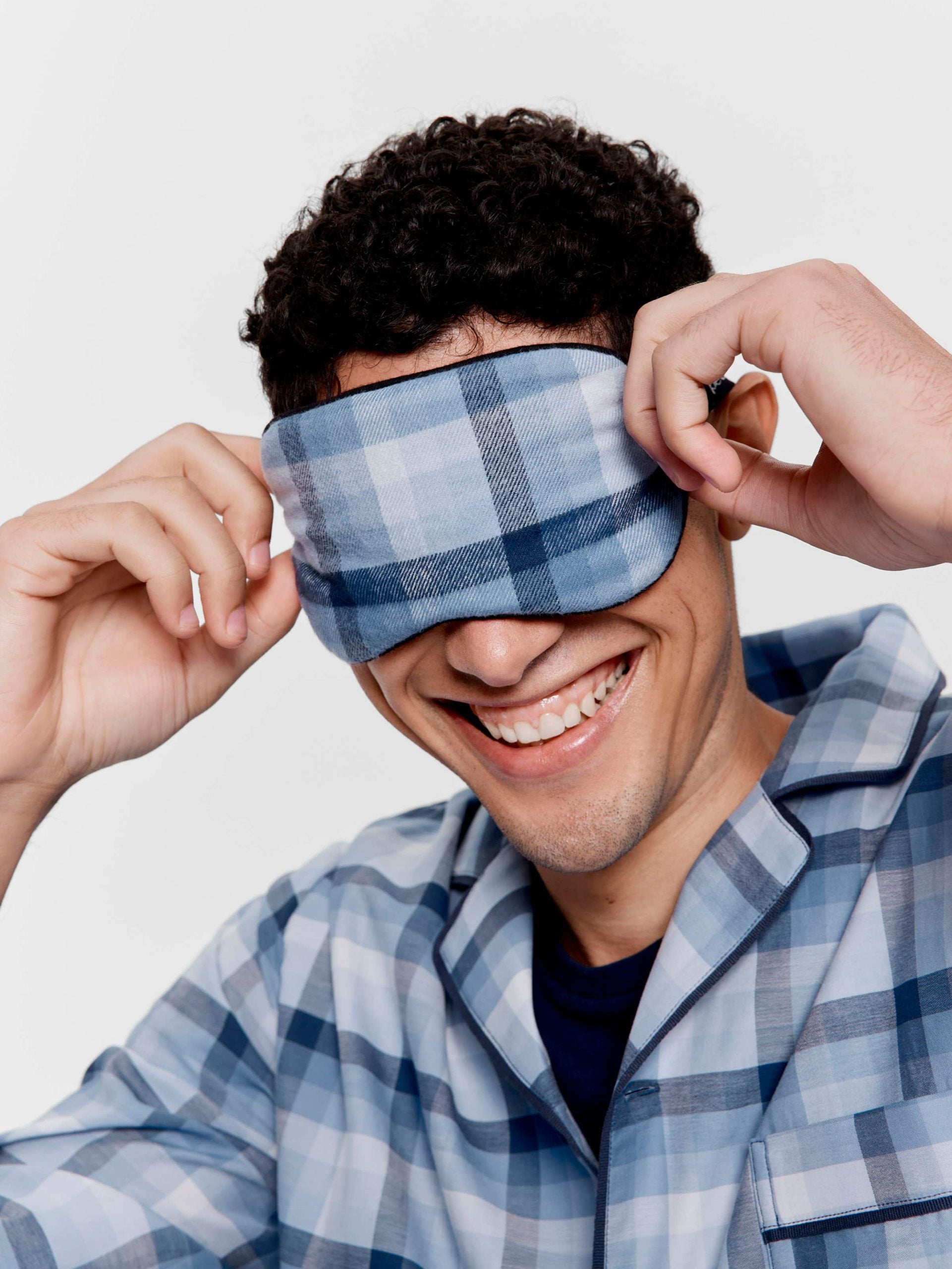 Mens Mini Check Eye Mask multi