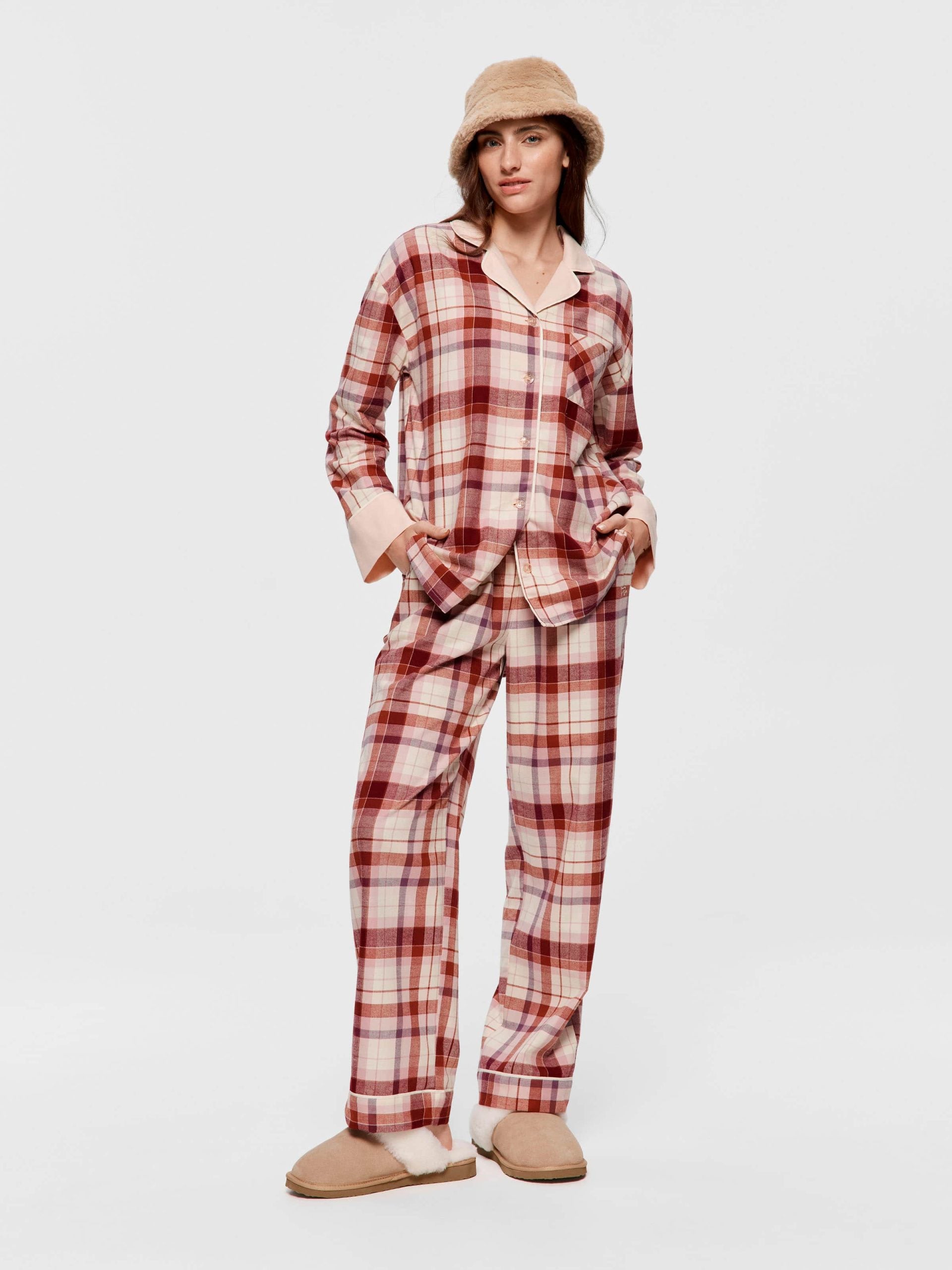 Cream Check Long Sleeve Shirt multi