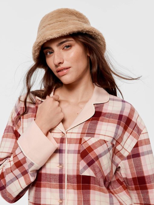 Cream Check Long Sleeve Shirt multi