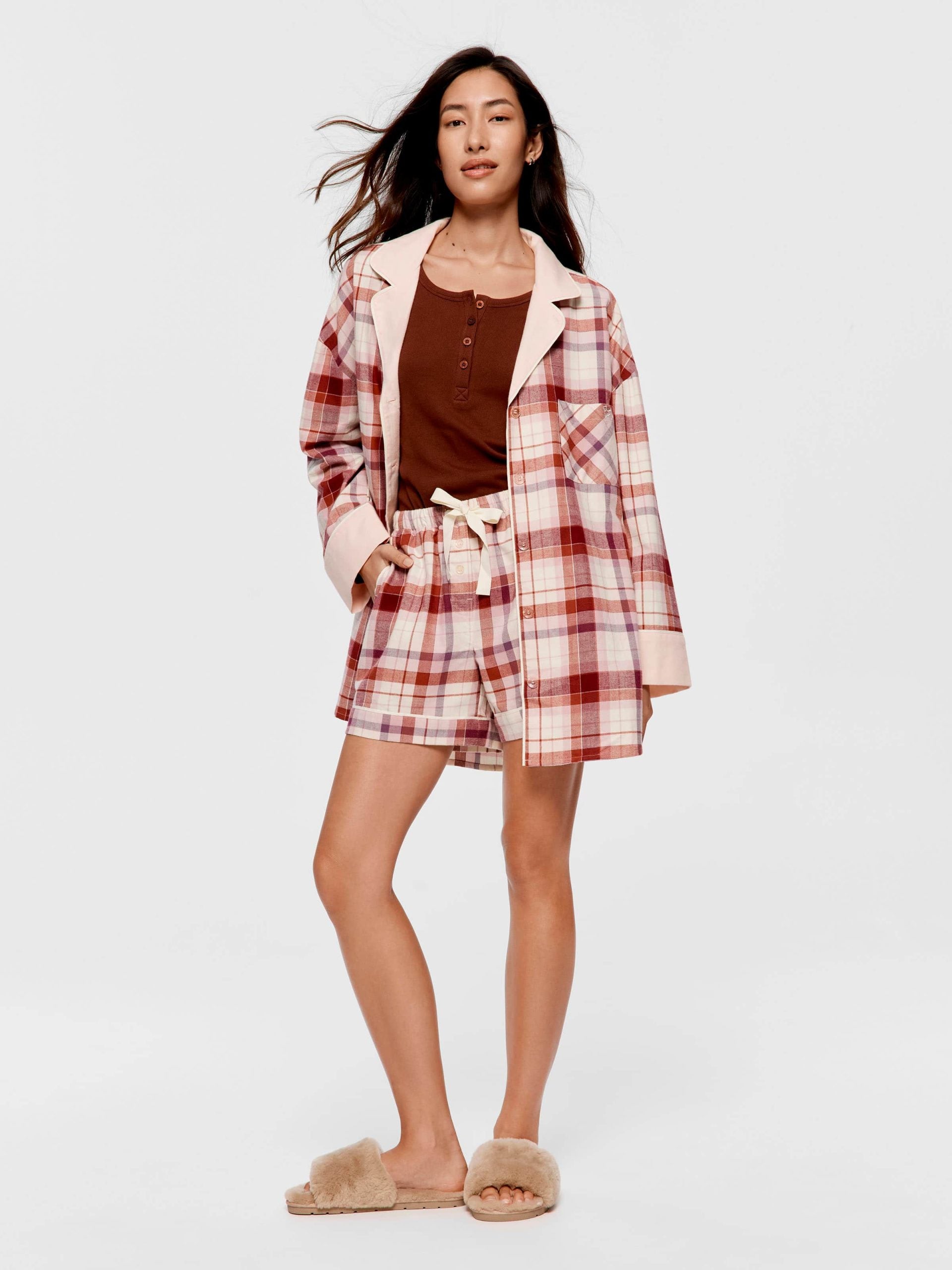 Cream Check Long Short multi