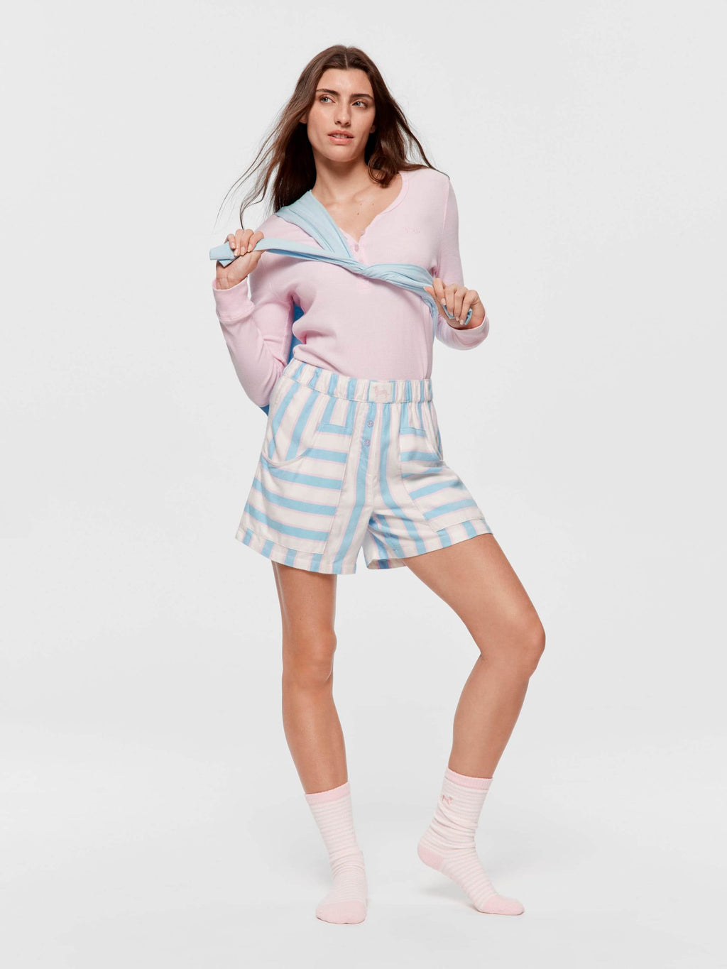 Blue Stripe Long Boxer Short multi