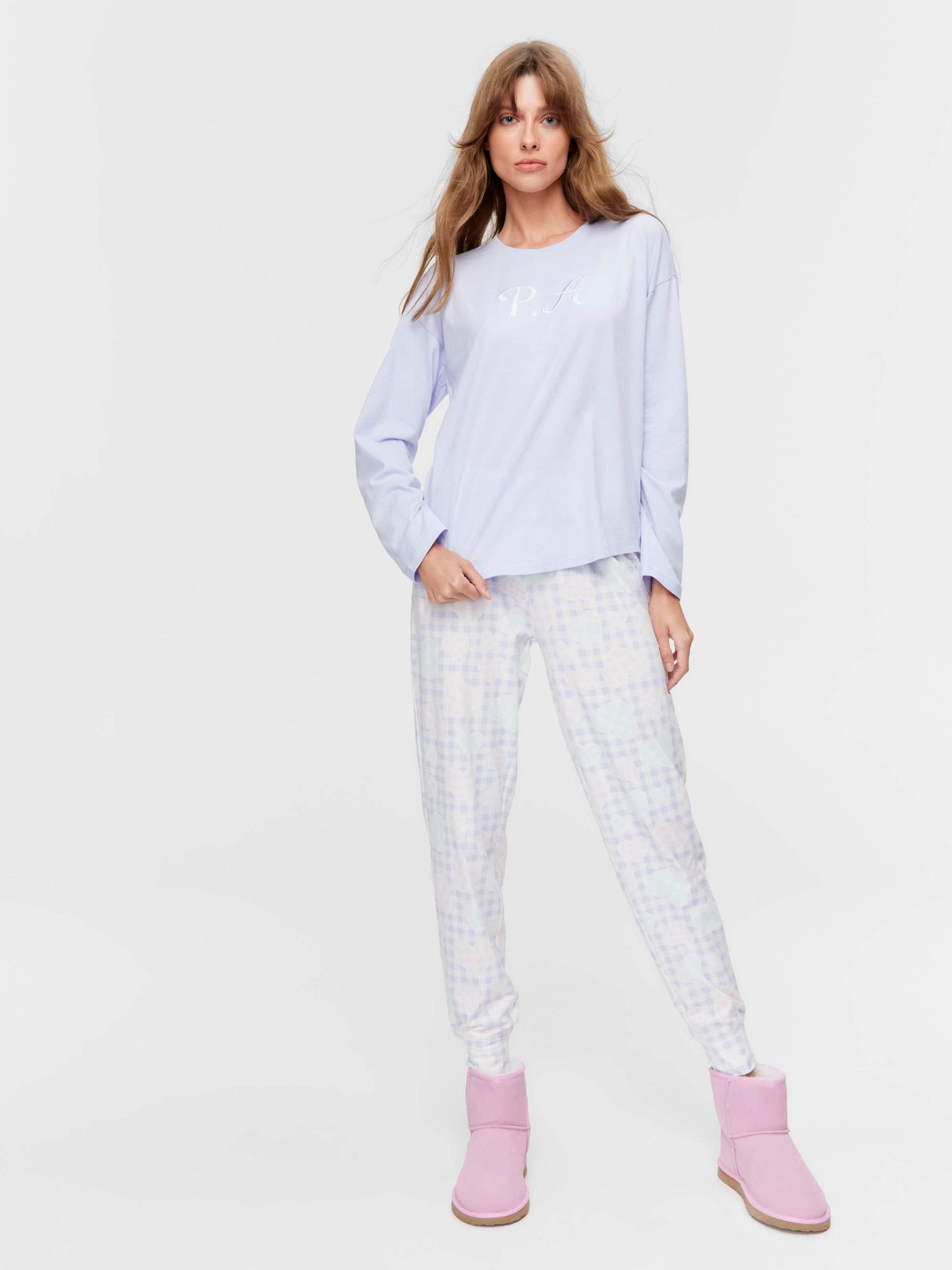 Lilac P.A. Logo Long Sleeve Top lilac