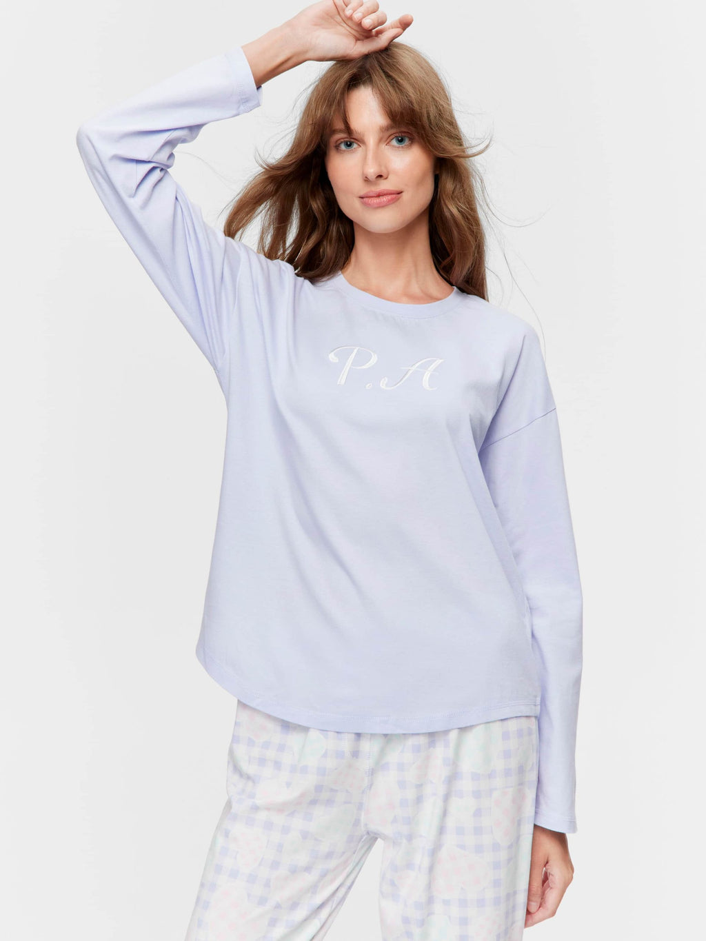 Lilac P.A. Logo Long Sleeve Top lilac
