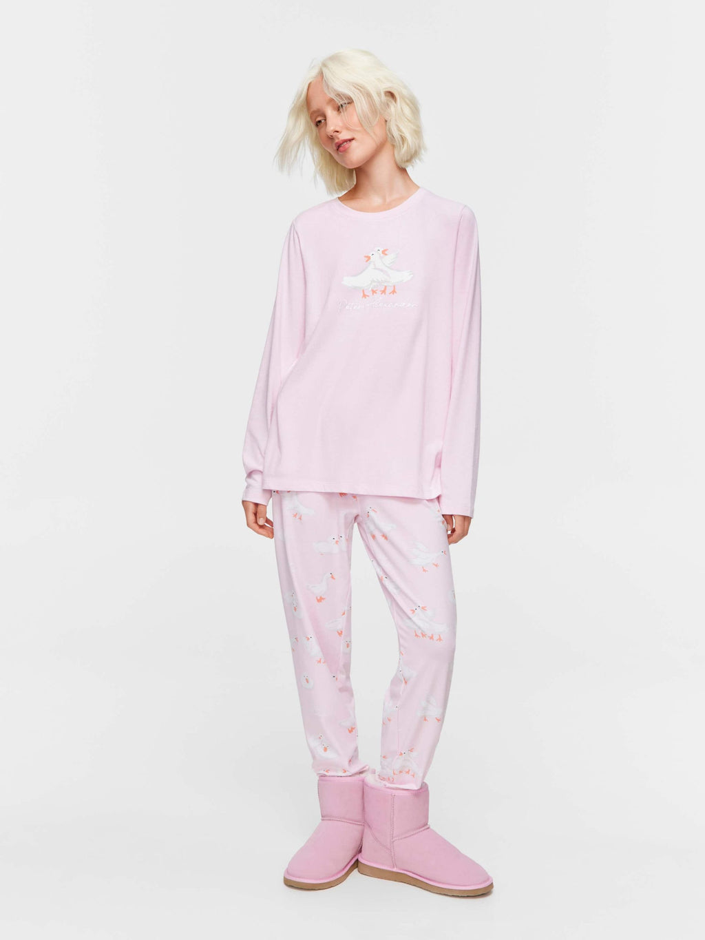 Geese Long Sleeve Top pink