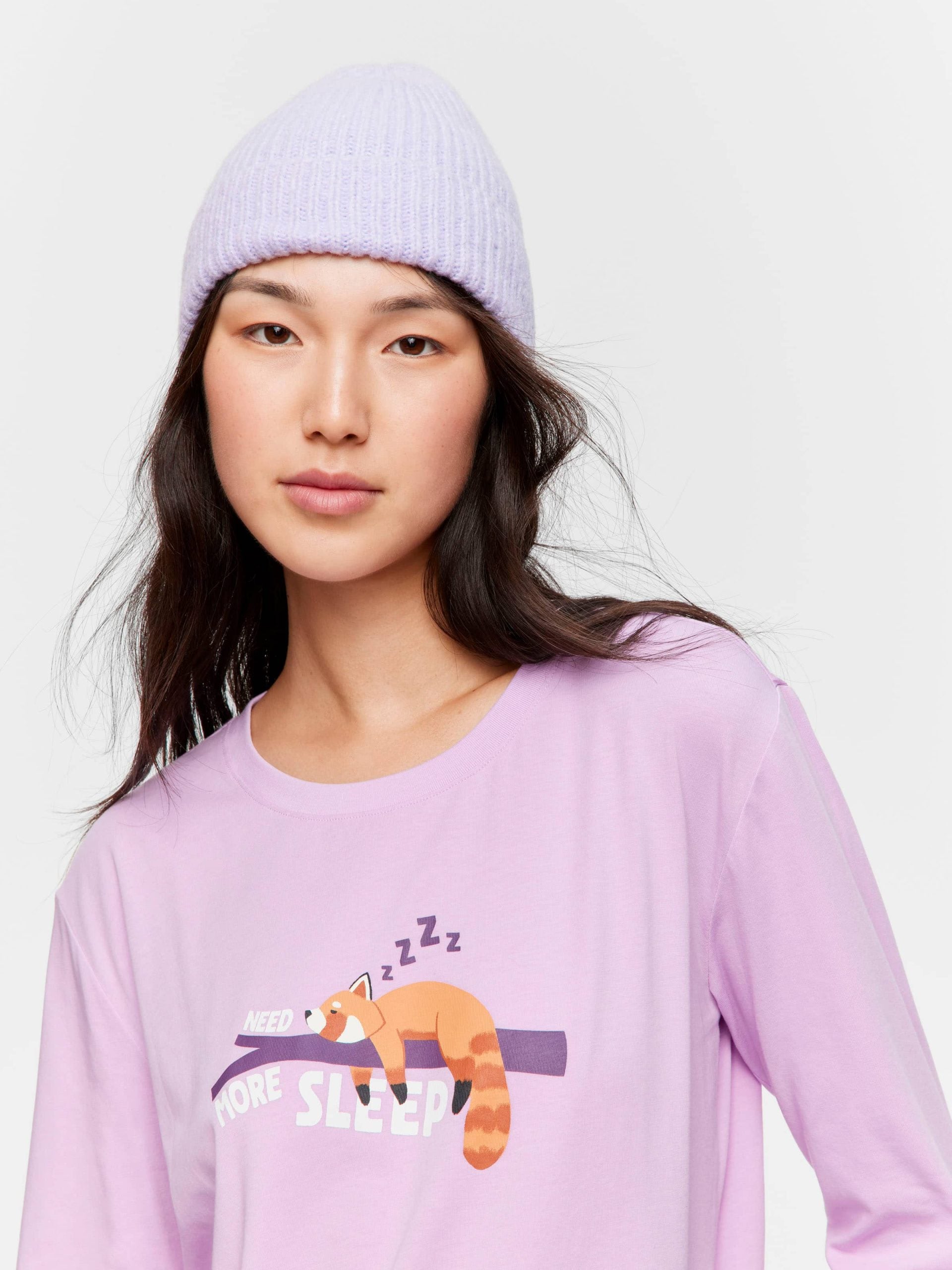 Red Panda Long Sleeve Top purple