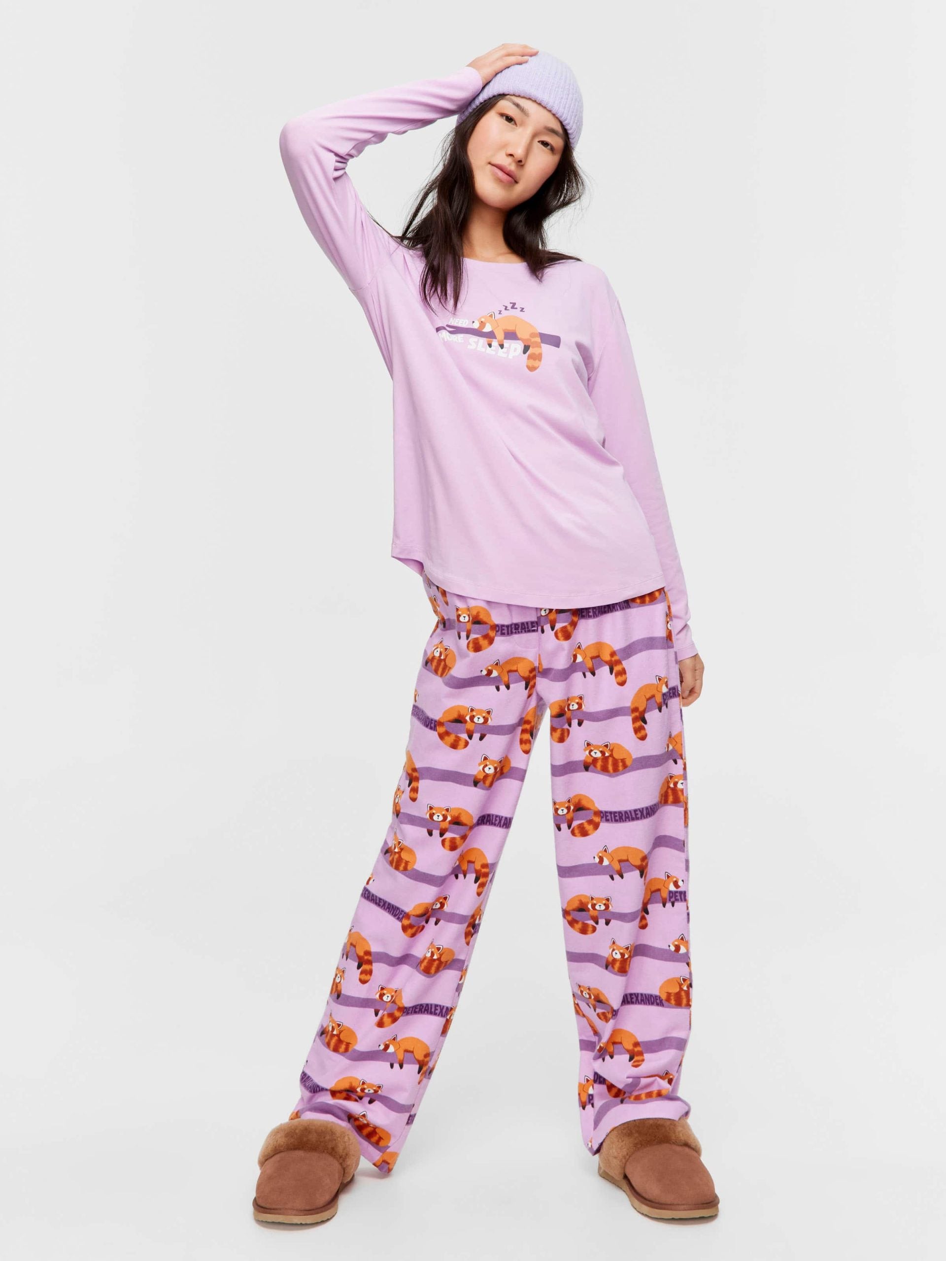 Red Panda Long Sleeve Top purple